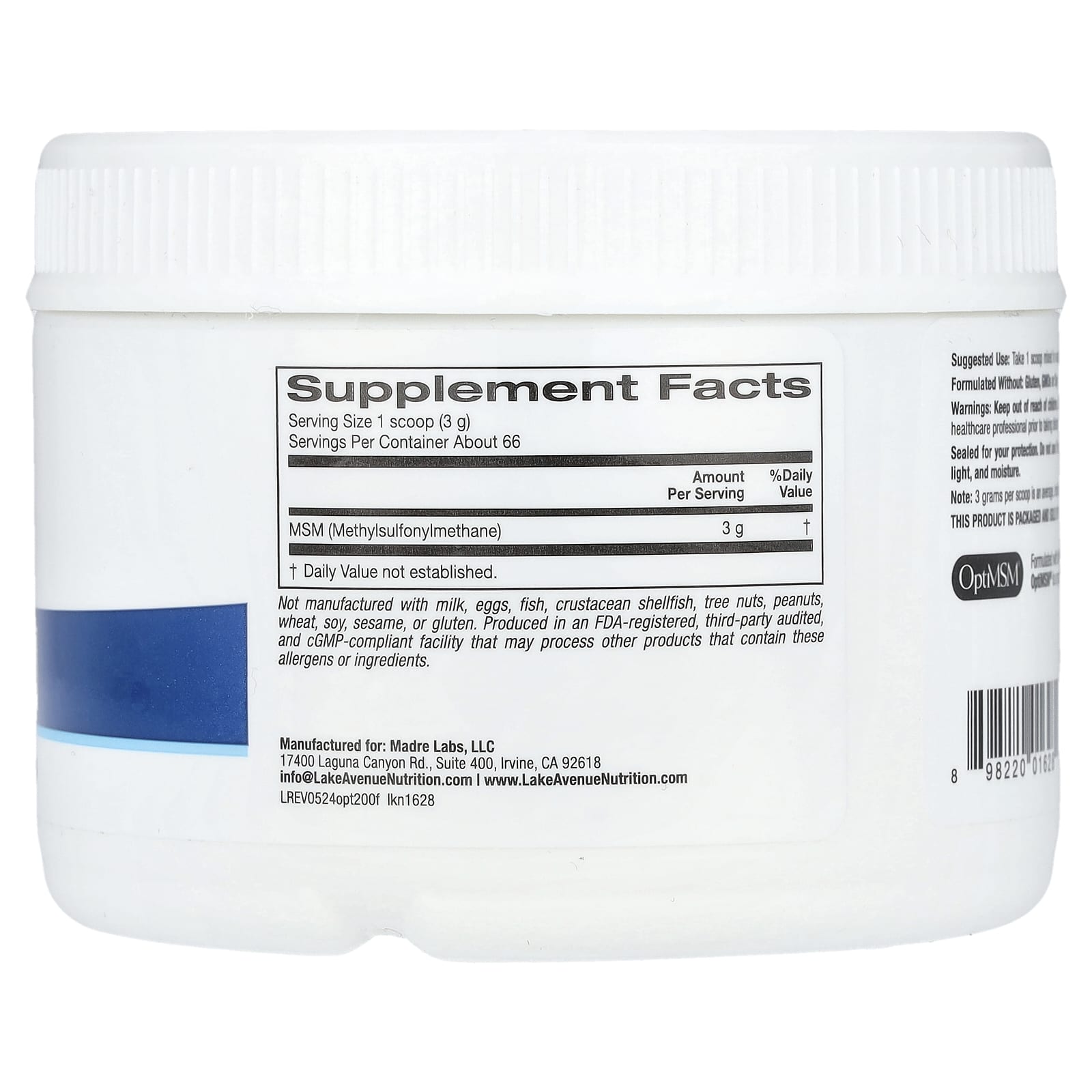 Lake Avenue Nutrition, OptiMSM® Flakes, 7 oz (198.5 g) - B084T9Y9R7