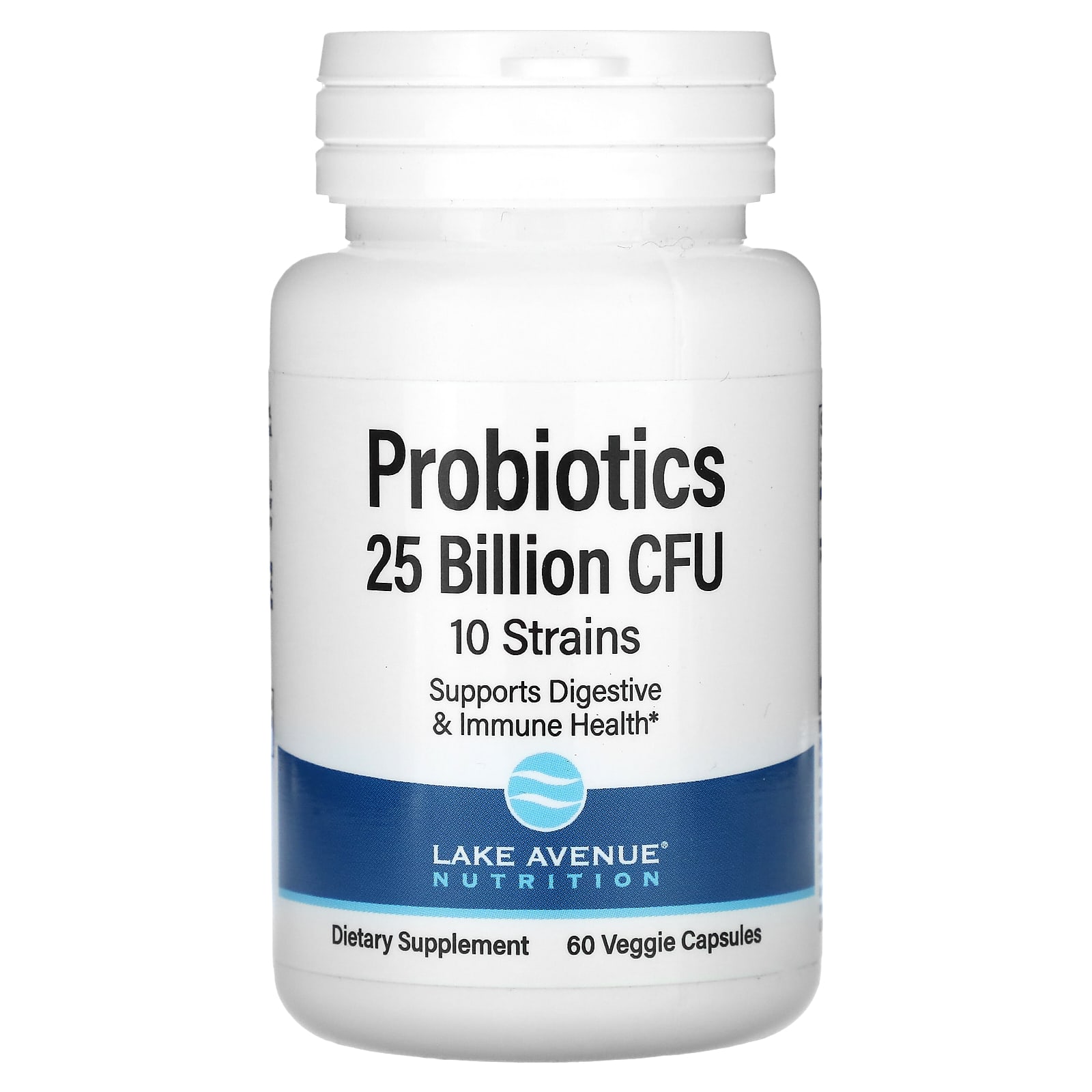 Lake Avenue Nutrition, Probiotics, 10 Strain Blend, 25 Billion CFU, 60 Veggie Capsules - B081TMNRV4