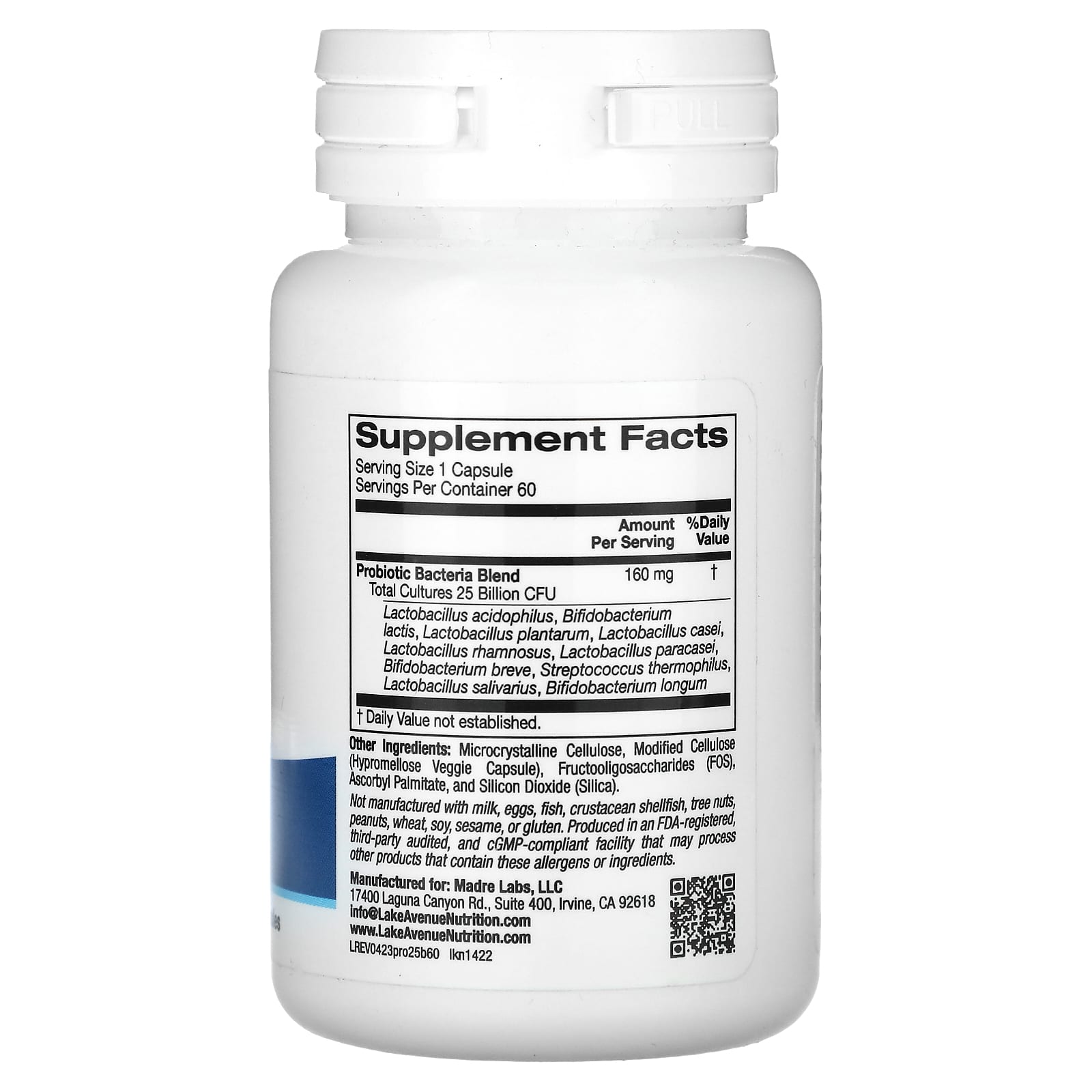 Lake Avenue Nutrition, Probiotics, 10 Strain Blend, 25 Billion CFU, 60 Veggie Capsules - B081TMNRV4