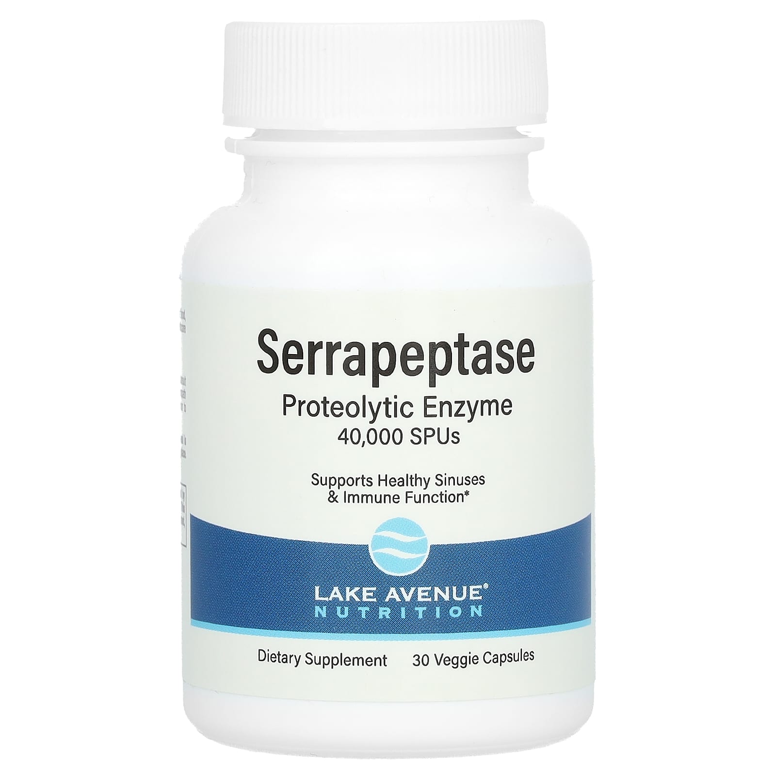 Lake Avenue Nutrition, Serrapeptase, Proteolytic Enzyme, 40,000 SPUs, 30 Veggie Capsules - B086Q4BRPS
