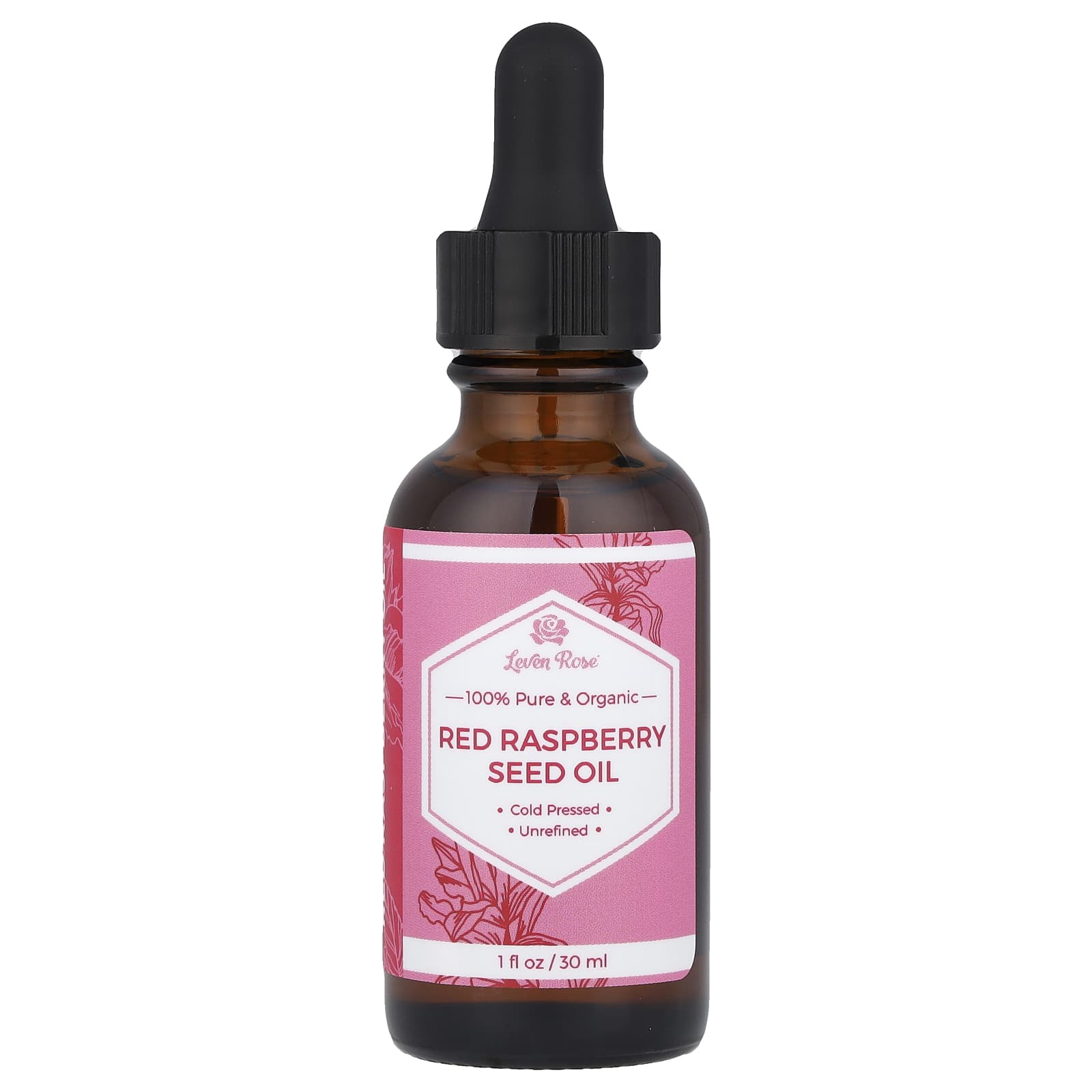 Leven Rose, 100% Pure & Organic, Red Raspberry Seed Oil, 1 fl oz (30 ml) - 