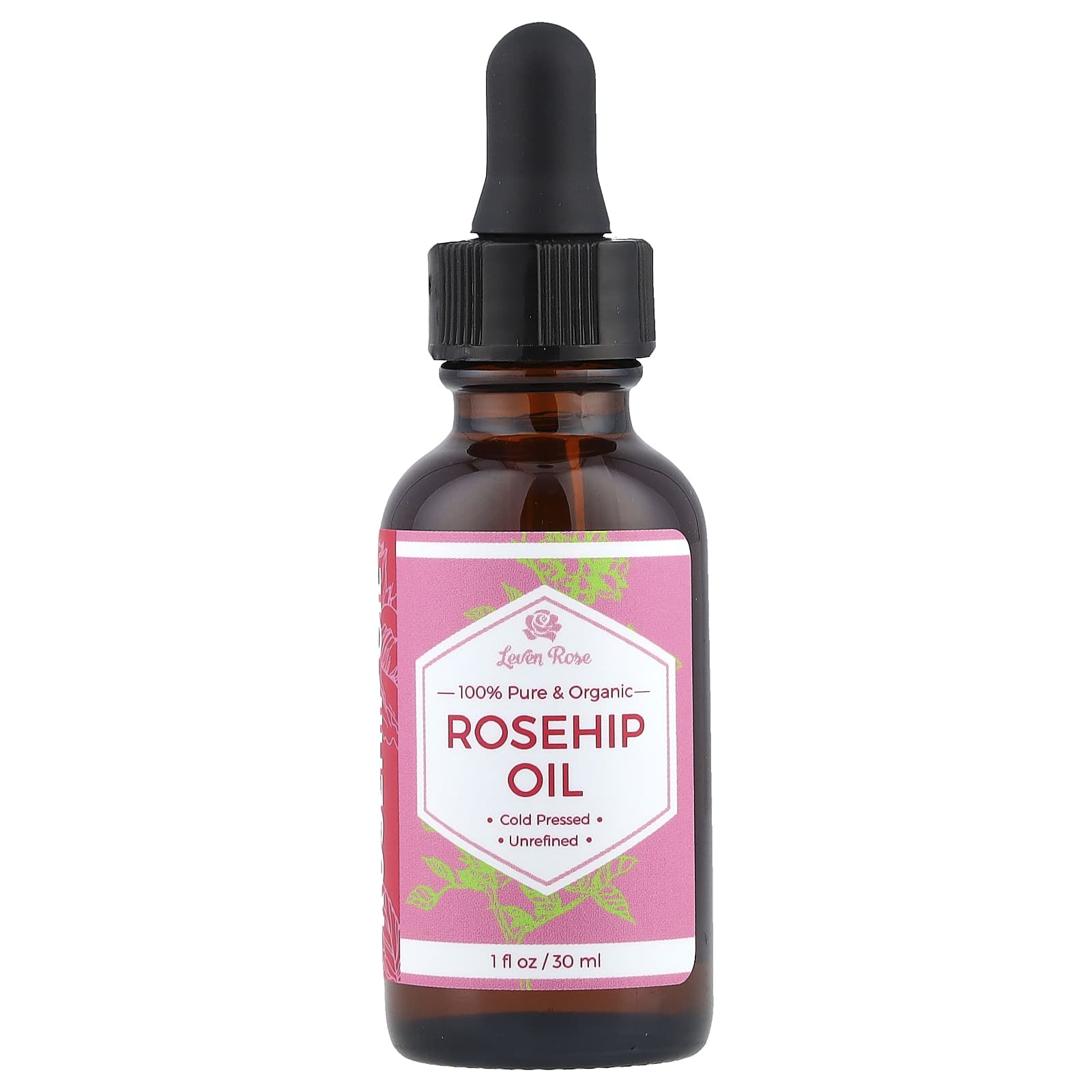 Leven Rose, 100% Pure & Organic, Rosehip Oil, 1 fl oz (30 ml) - 
