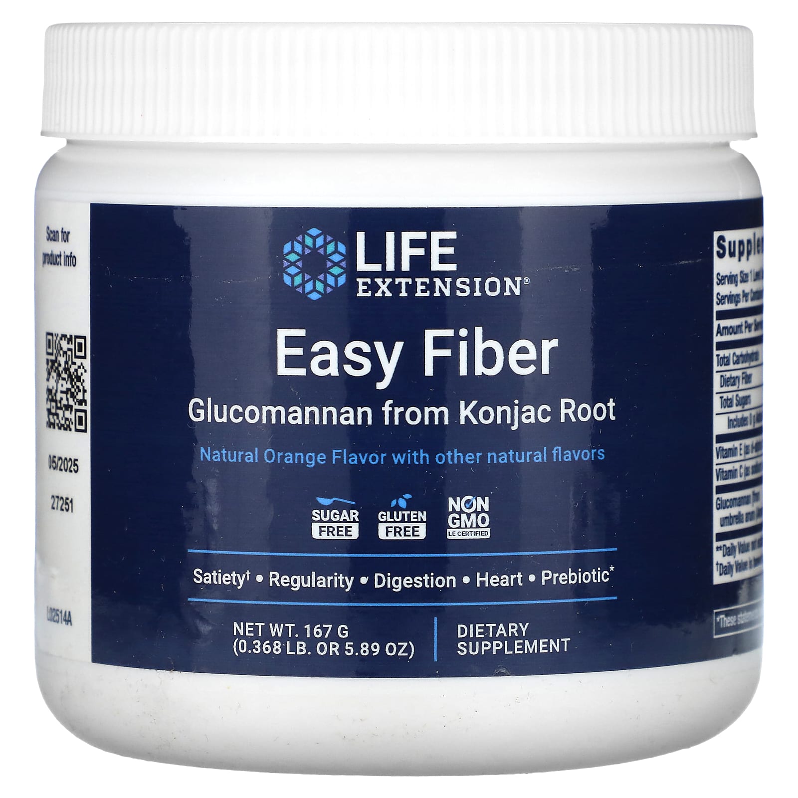Life Extension, Easy Fiber, Natural Orange, 5.89 oz (167 g) - B0C34HKPCC