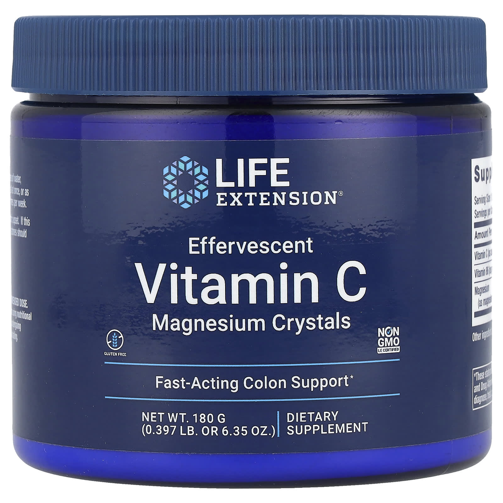 Life Extension, Effervescent Vitamin C, Magnesium Crystals, 6.35 oz (180 g) - B00F0X3ID8