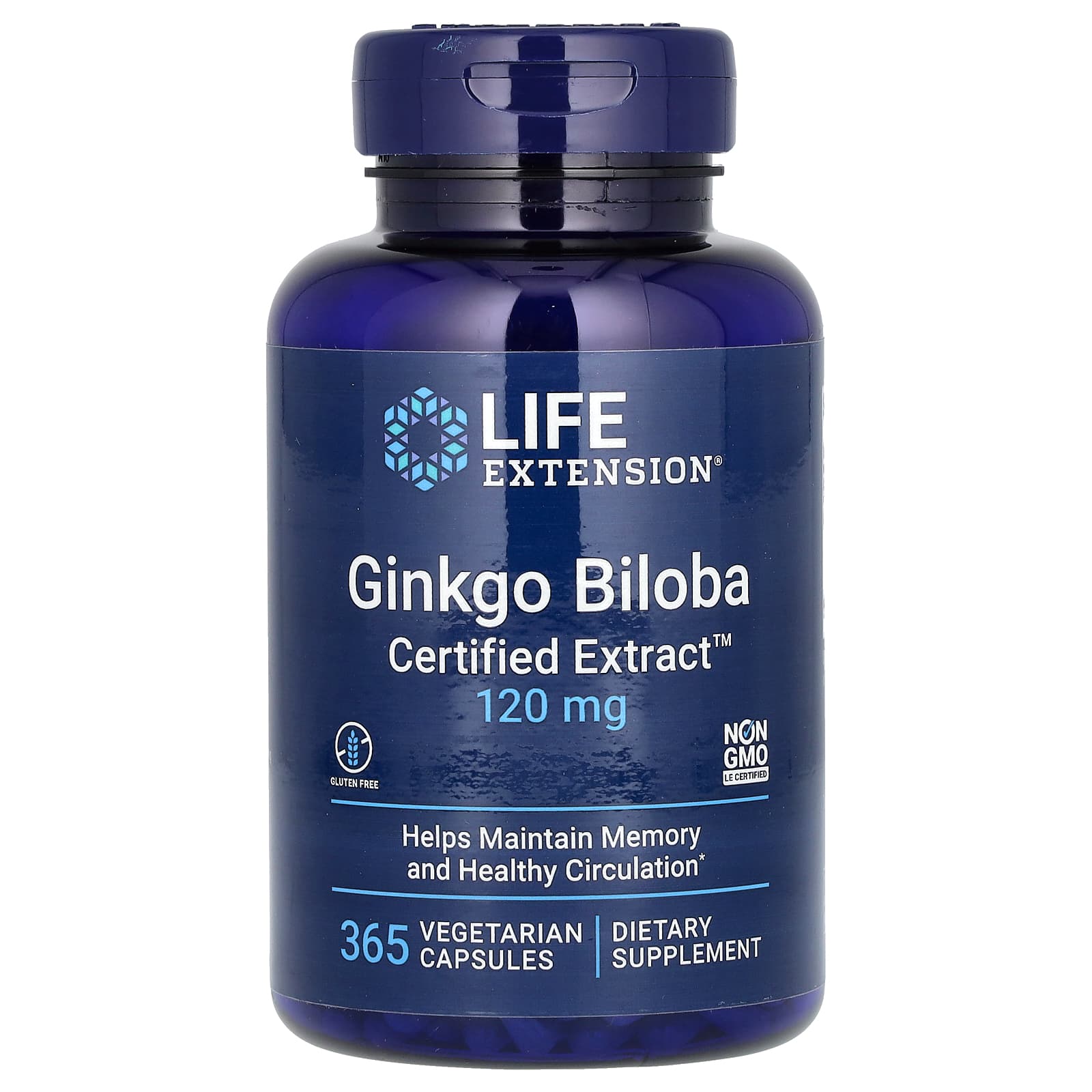 Life Extension, Ginkgo Biloba, Certified Extract, 120 mg, 365 Vegetarian Capsules - B000KEO85E