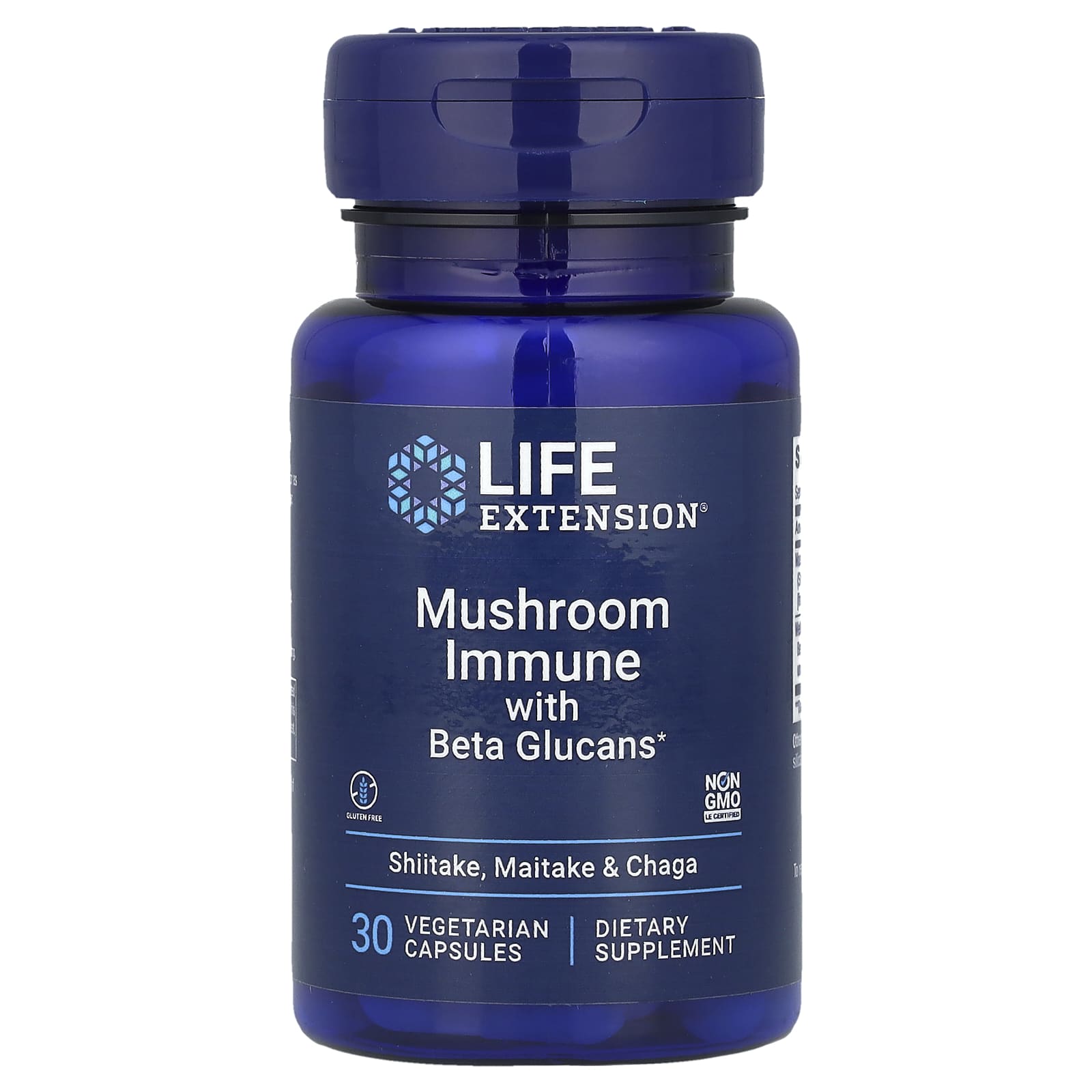 Life Extension, Mushroom Immune with Beta Glucans, 30 Vegetarian Caps