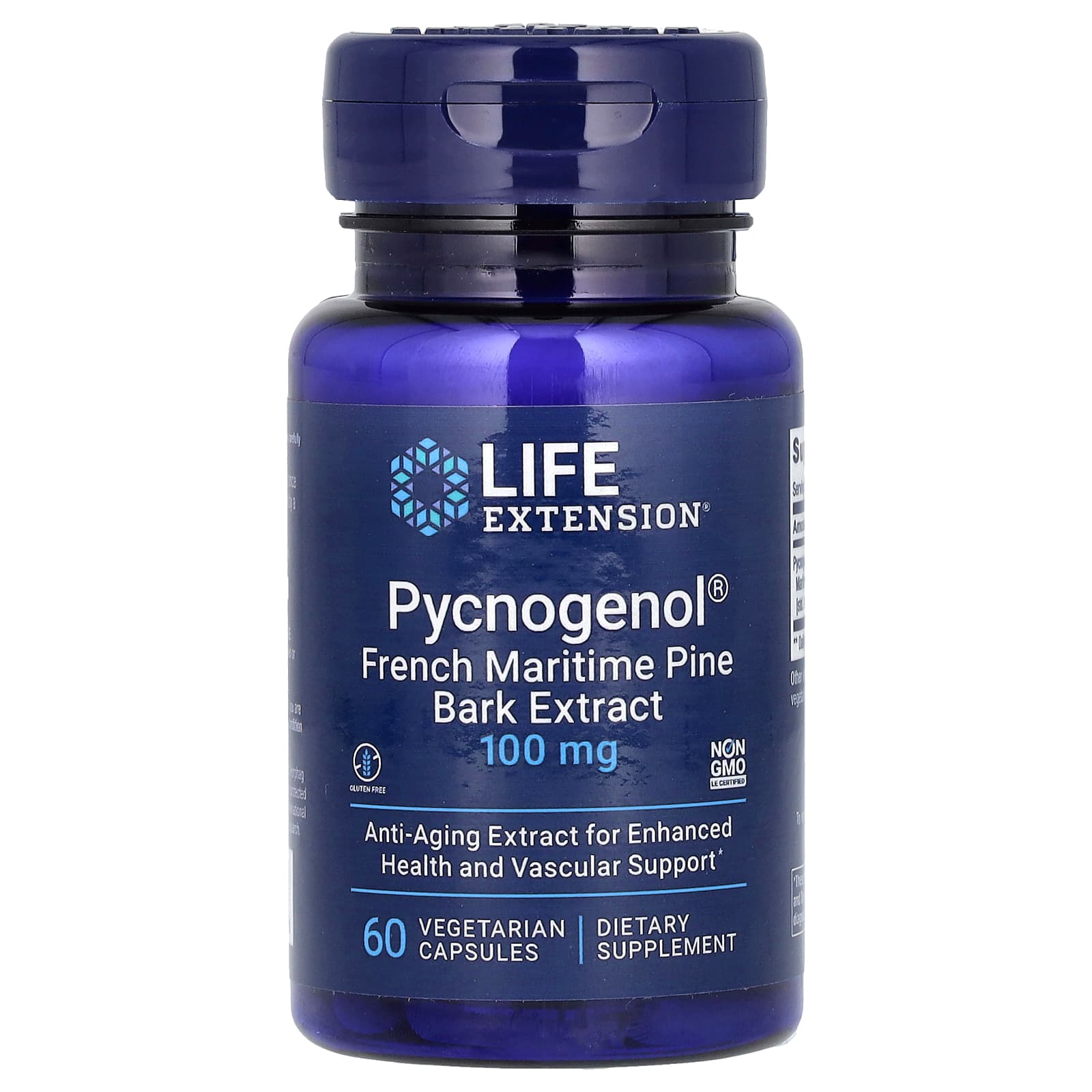 Life Extension, Pycnogenol, French Maritime Pine Bark Extract, 100 mg, 60 Vegetarian Capsules - B0D1Q6T2VK