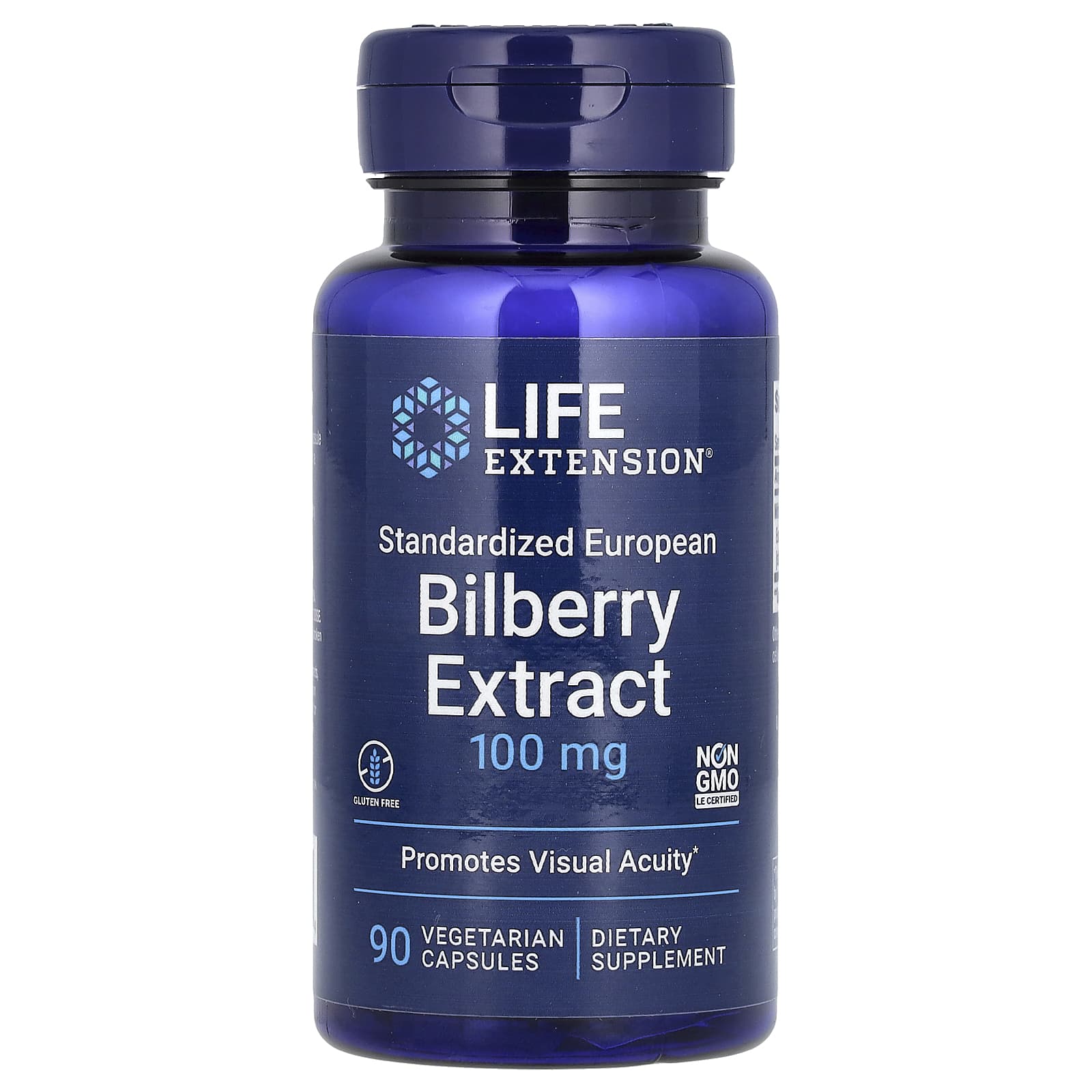 Life Extension, Standardized European Bilberry Extract, 100 mg, 90 Vegetarian Capsules - B01K4MXCK8