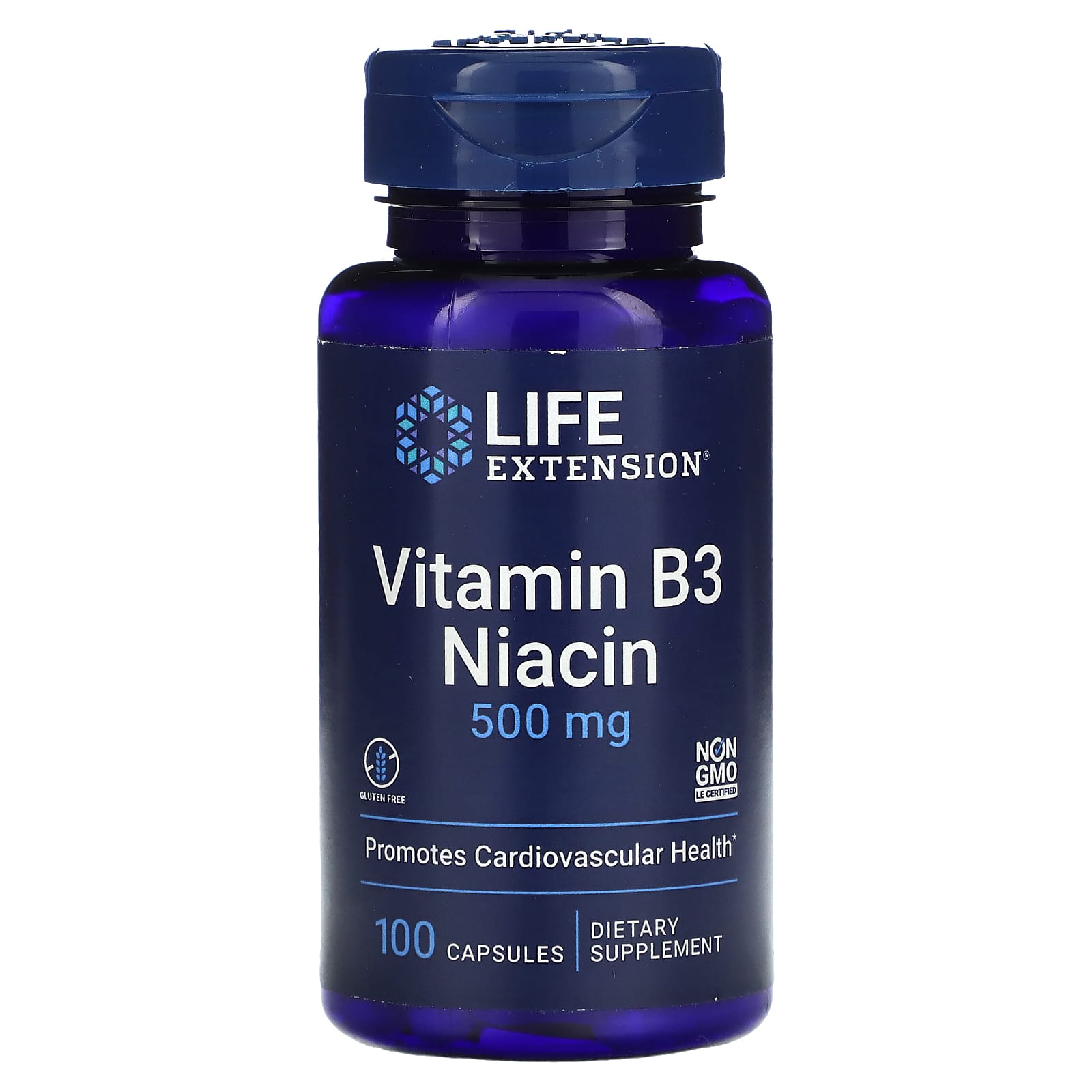 Life Extension, Vitamin B3 Niacin, 500 mg, 100 Capsules - B000PBX32G