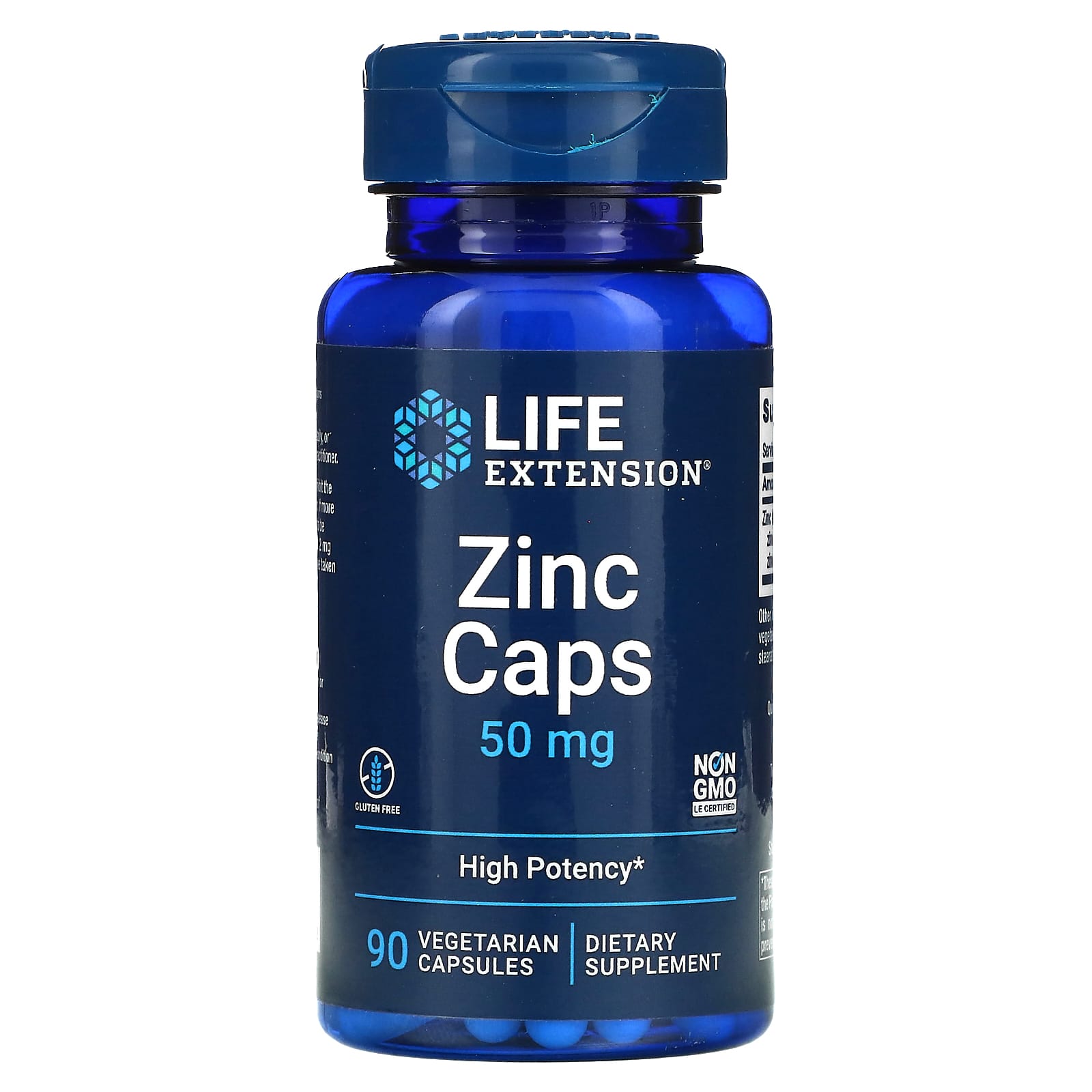 Life Extension, Zinc Caps, High Potency, 50 mg, 90 Vegetarian Capsules - B004S8CNMS