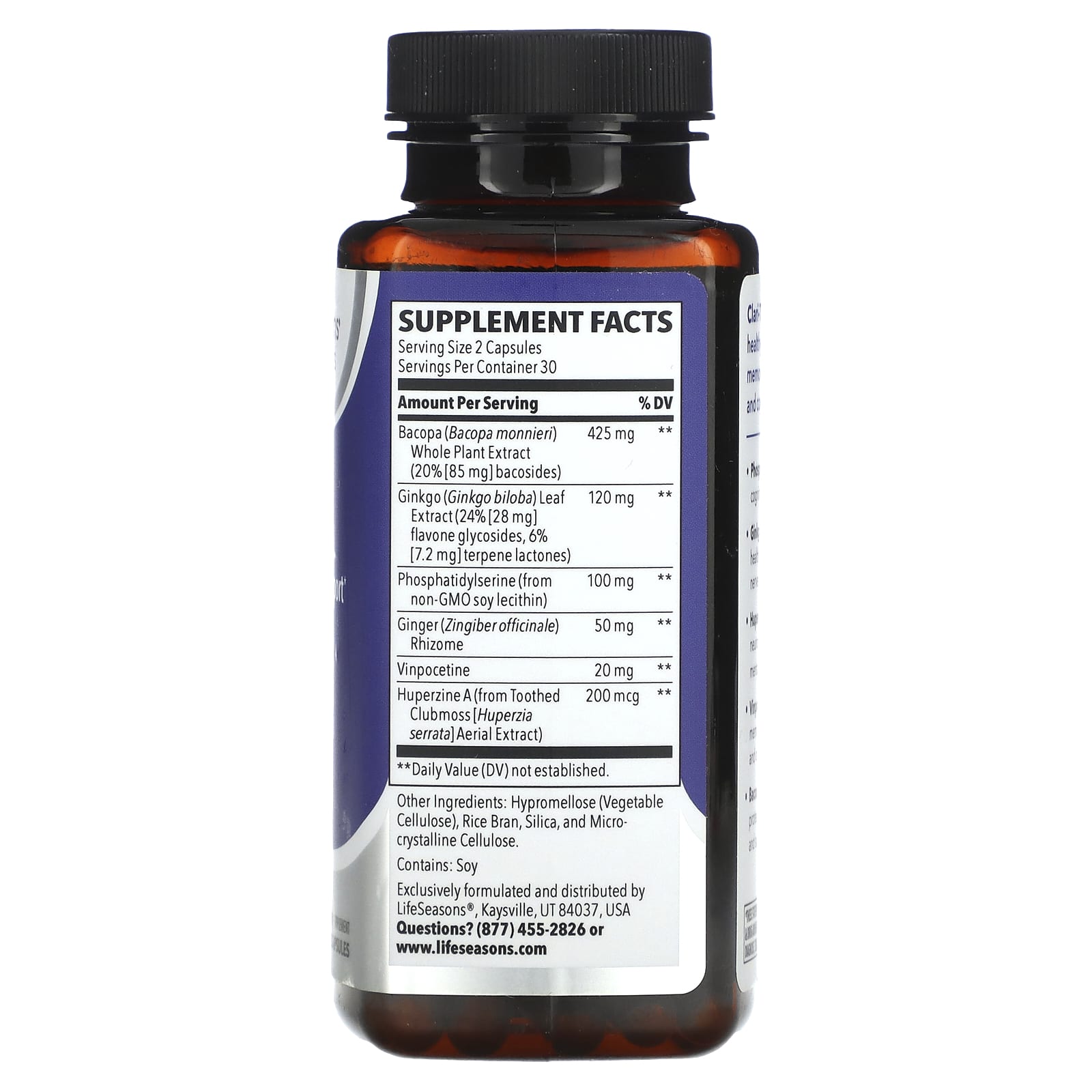 LifeSeasons, Clari-T Cognitive Support, 60 Veg Capsules - 