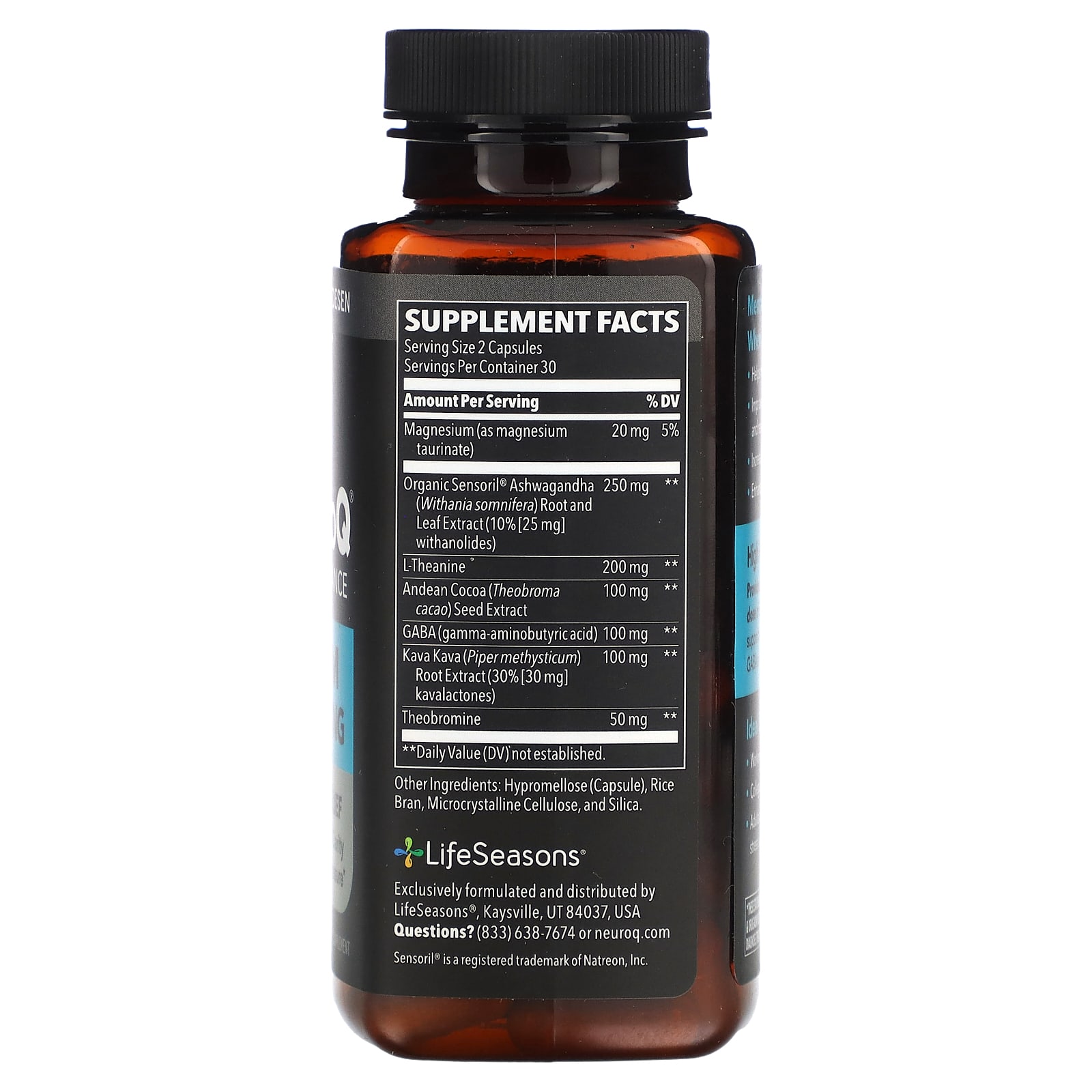 LifeSeasons, NeuroQ Performance, Calm Thinking , 60 Veg Capsules - B0CGFF1FV2