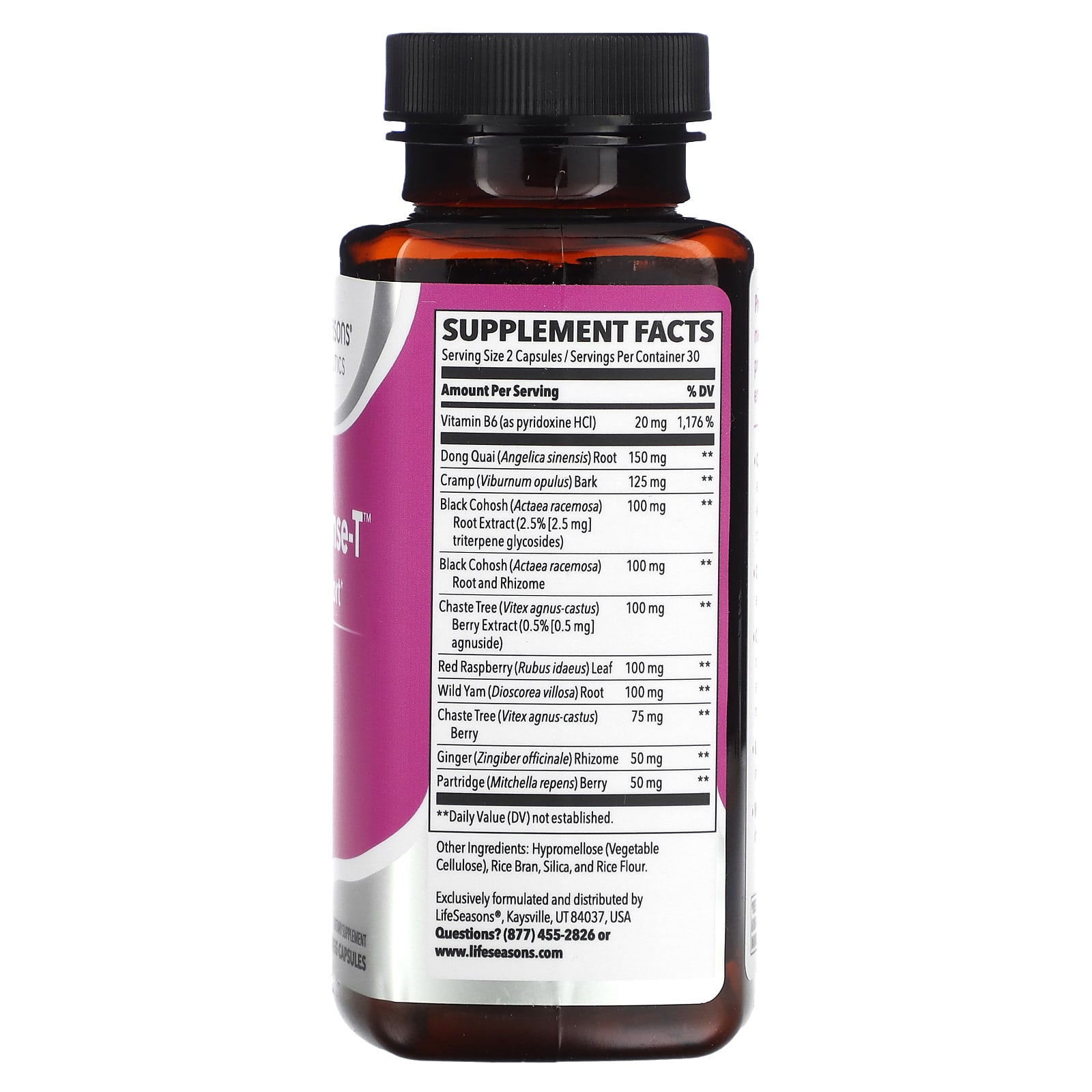 LifeSeasons, PreMense-T, PMS Support, 6 Veg Capsules - B008KPZMO6