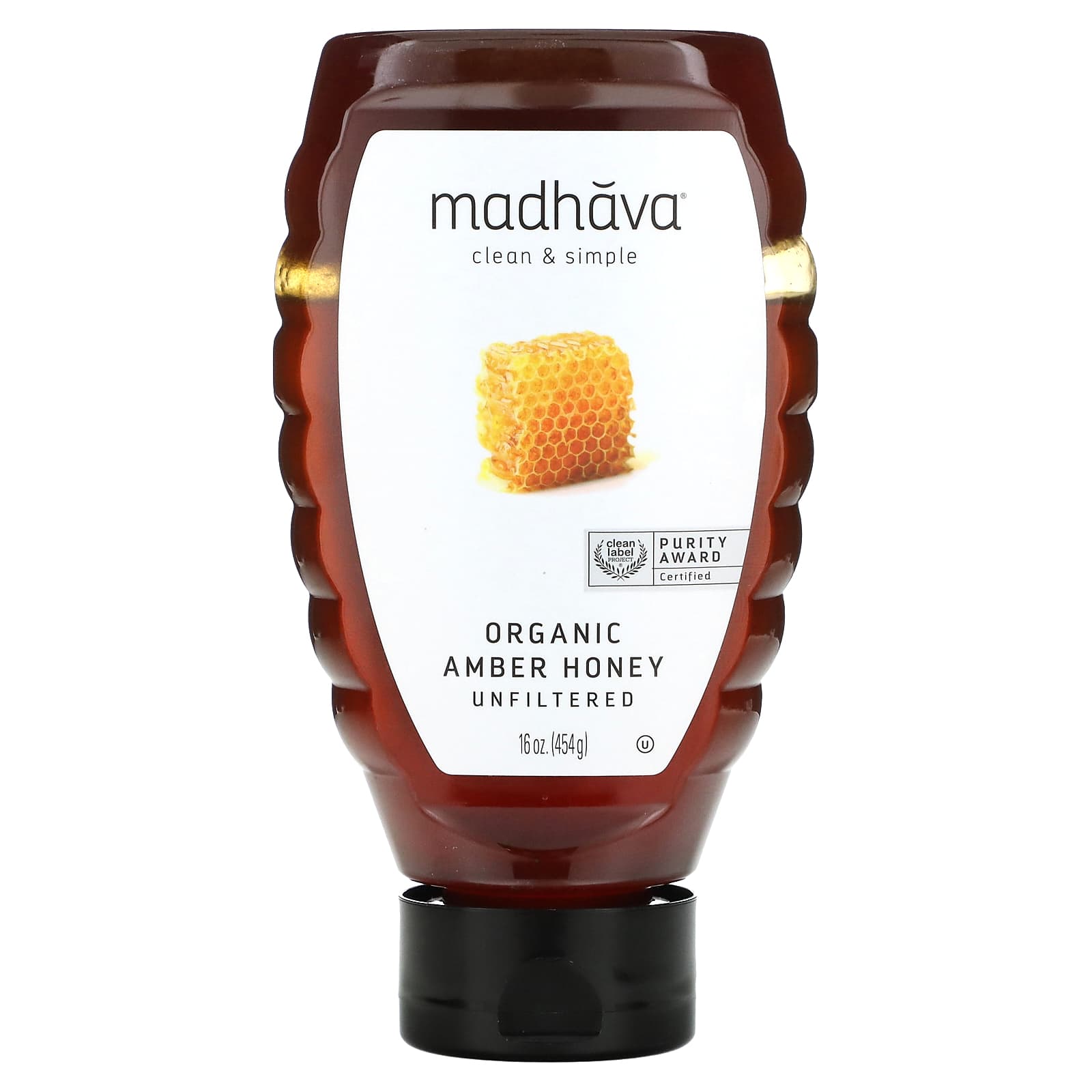 Madhava, Organic Amber Honey, Unfiltered, 16 oz (454 g) - B07XMLT92M