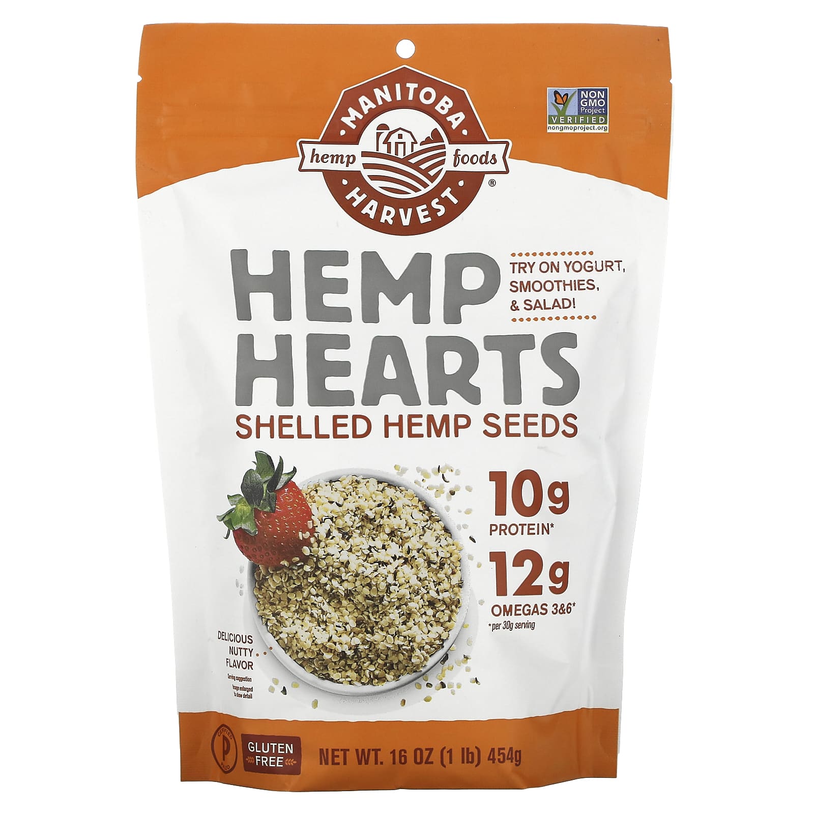 Manitoba Harvest, Hemp Hearts, Shelled Hemp Seeds, Delicious Nutty Flavor, 16 oz (454 g) - B00856TSCC