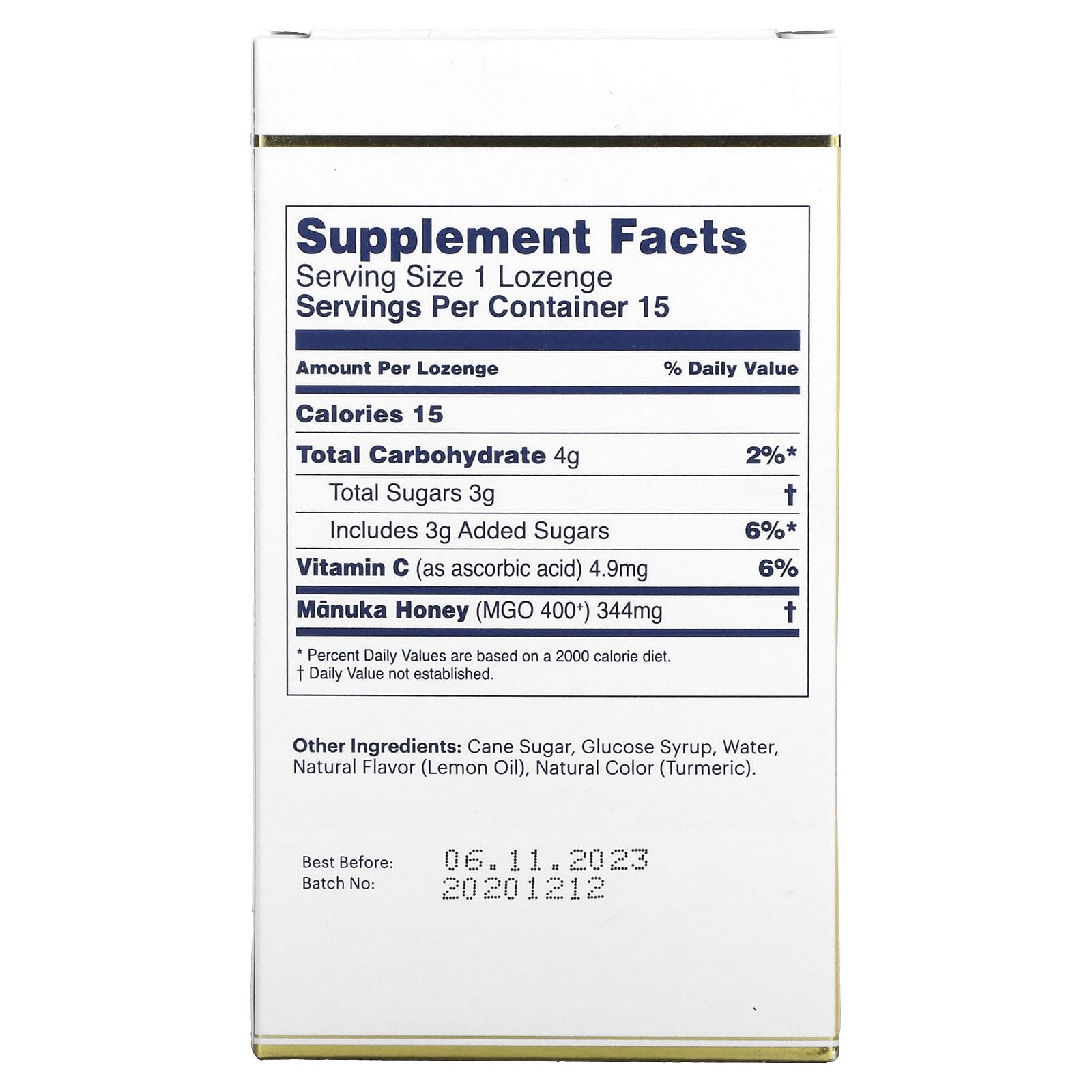 Manuka Health, Manuka Honey Lozenges, Natural Lemon, MGO 400+, 15 Lozenges - B07FYNGSD9