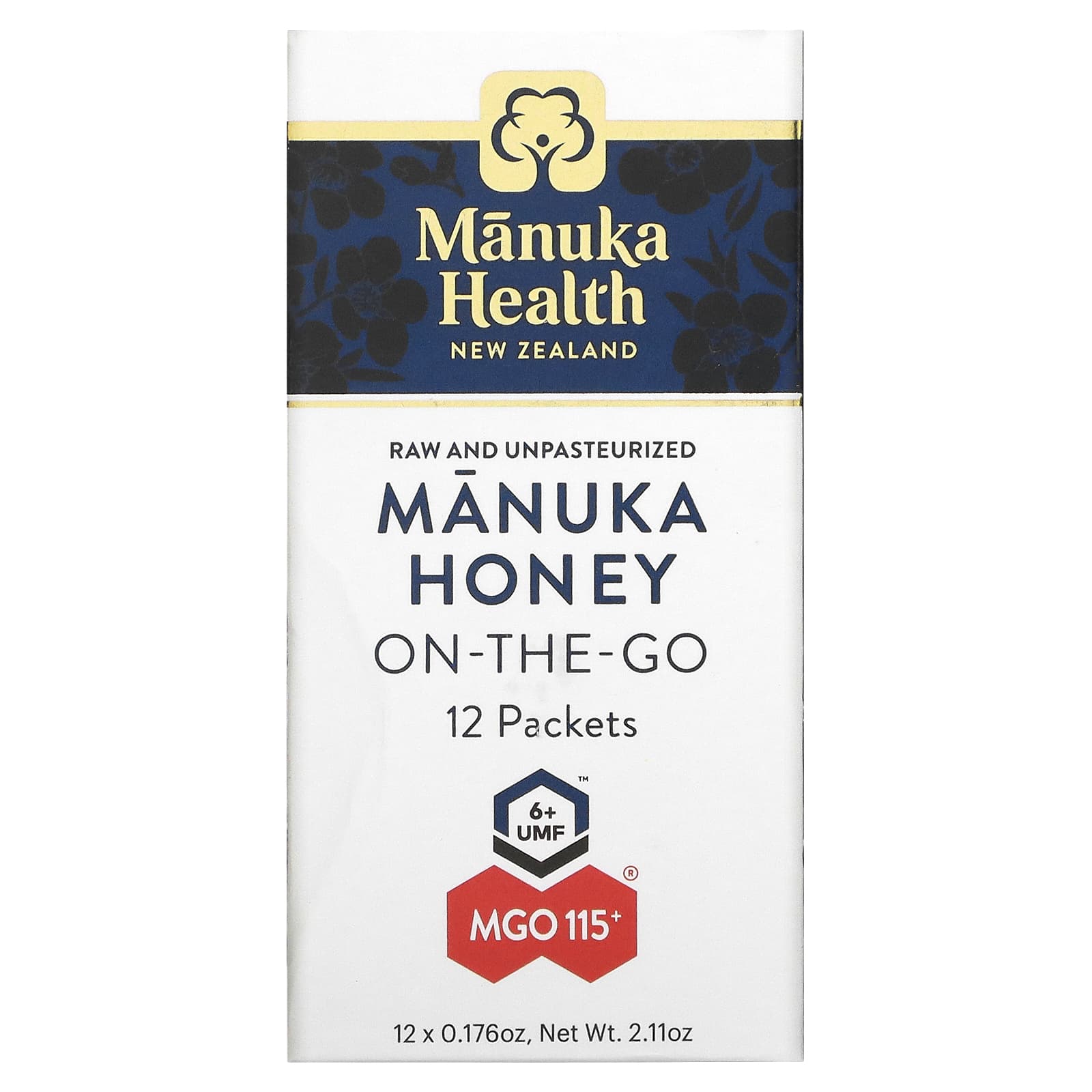 Manuka Health, Manuka Honey On-The-Go, UMF 6+, MGO 115+, 12 Packets, 0.176 oz (5 g) Each - B07JJVDD2F