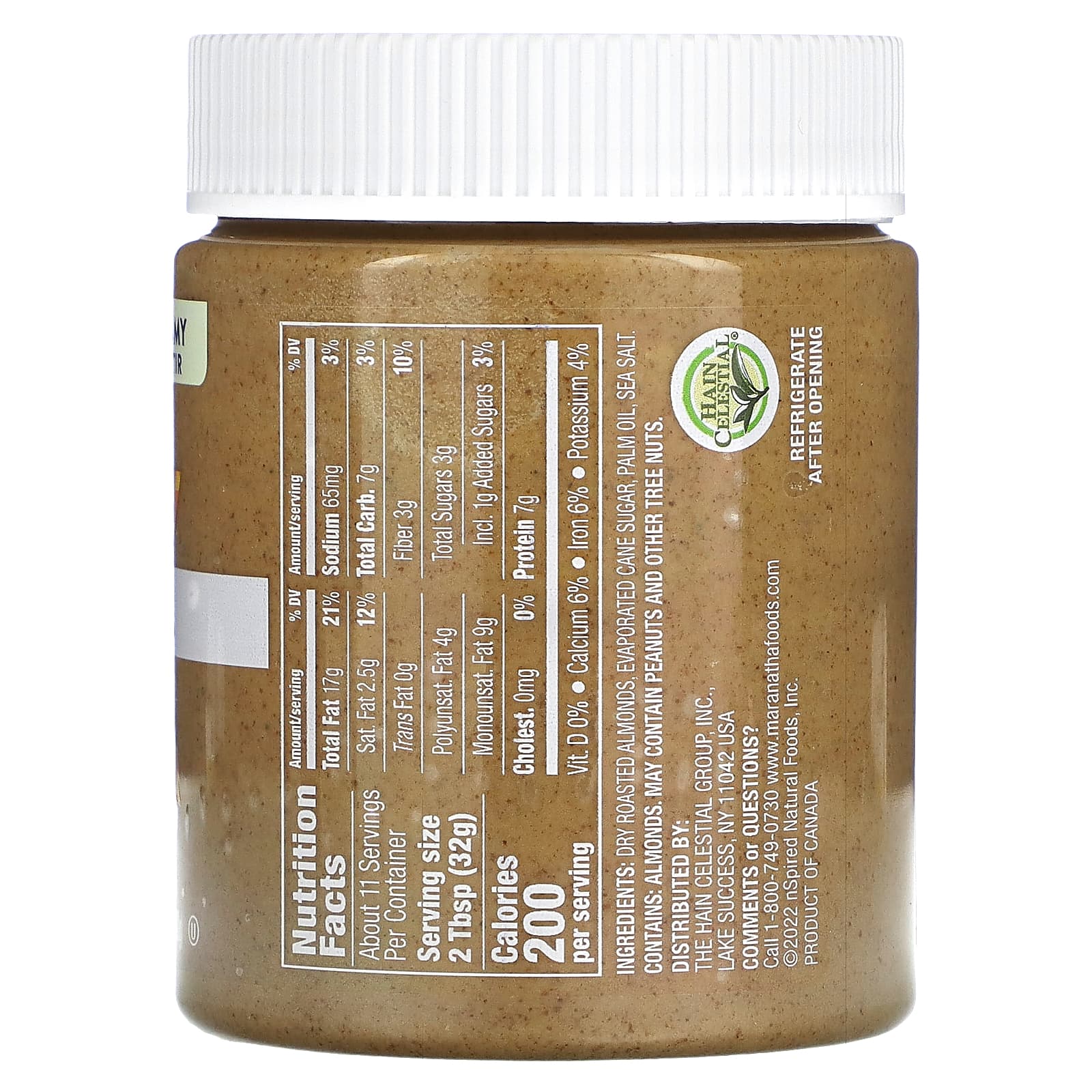 MaraNatha, Natural Almond Butter, Creamy, 12 oz (340 g) - B0050IETUE