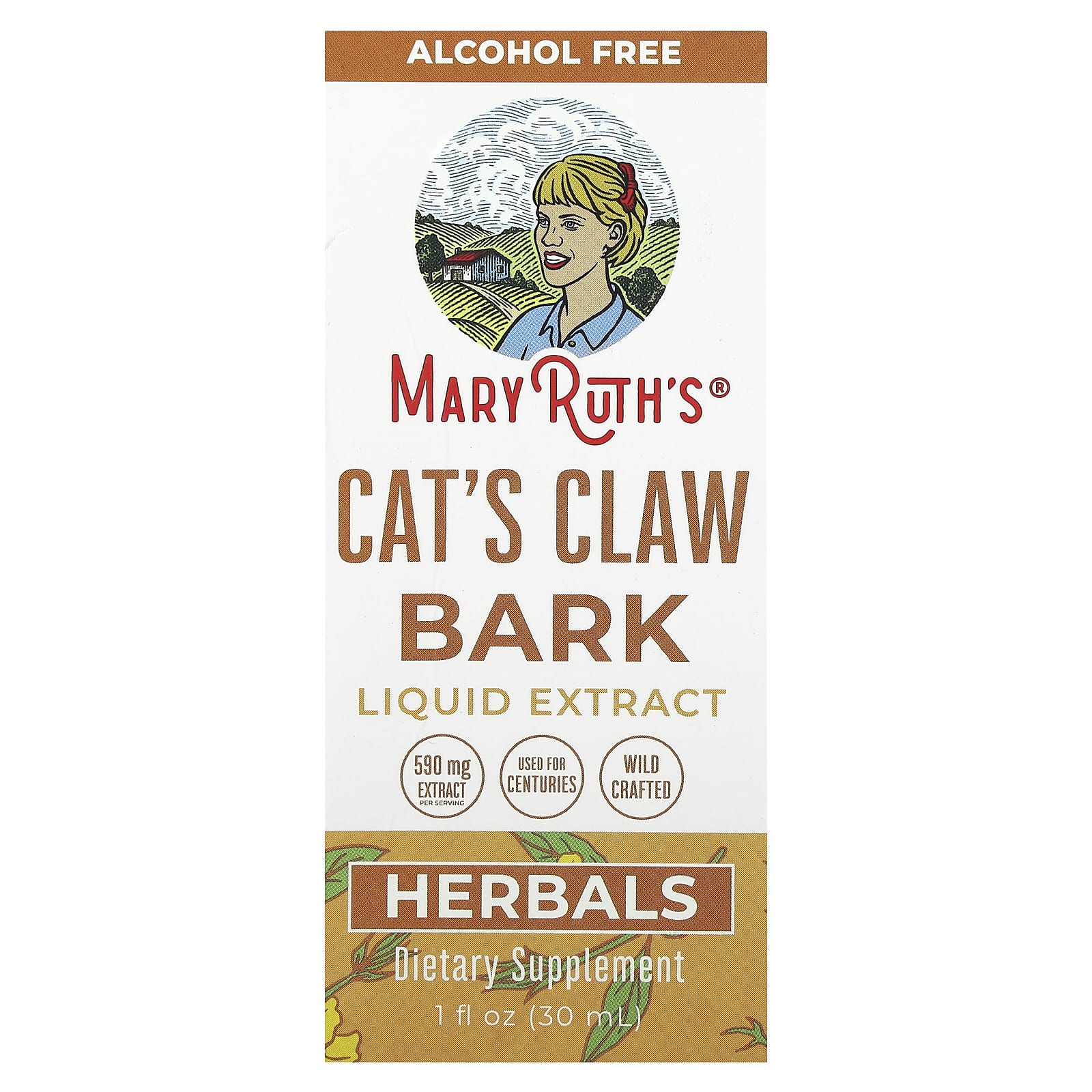MaryRuth's, Cat's Claw Bark Liquid Extract, Alcohol Free, 1 fl oz (30 ml)