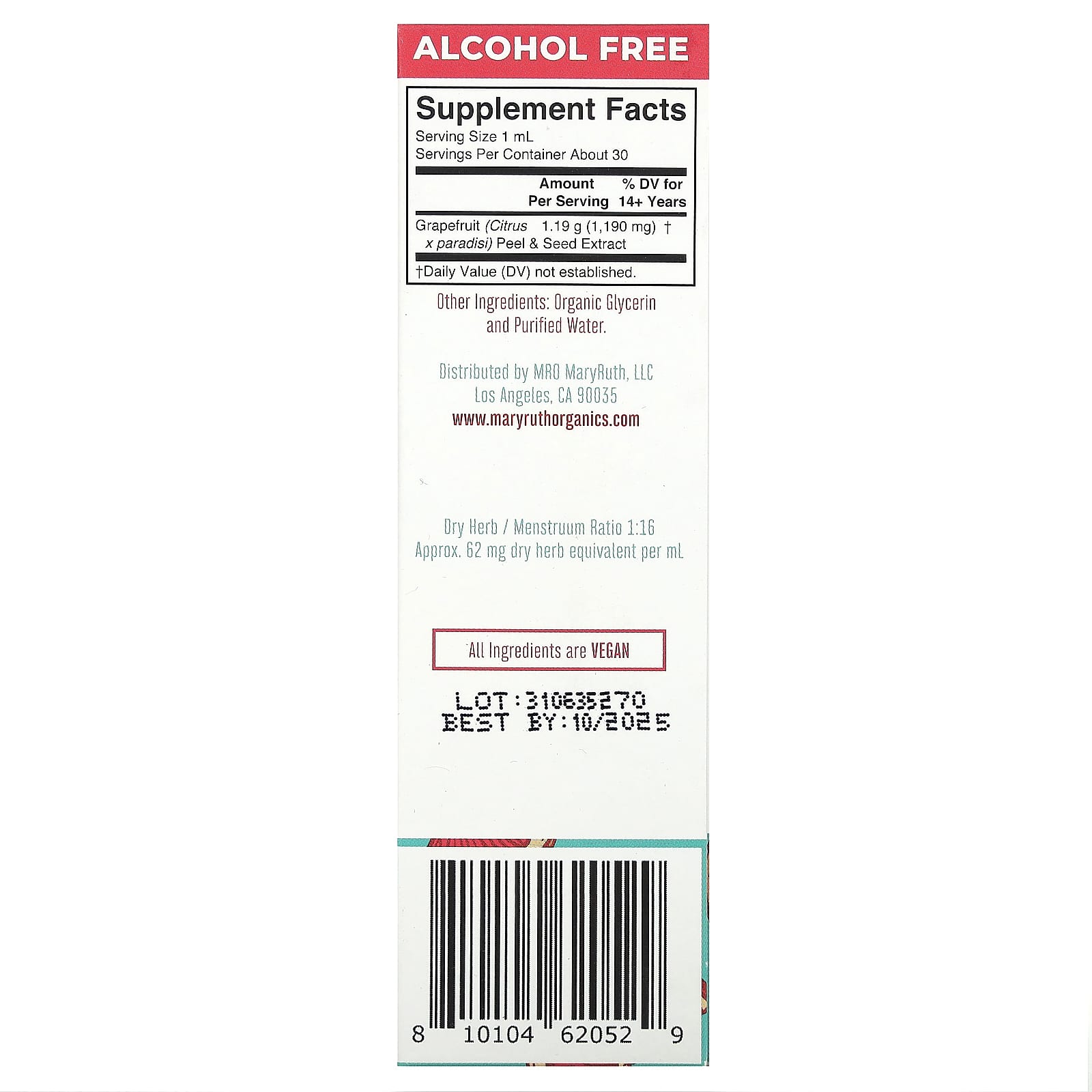 MaryRuth's, Grapefruit Seed Liquid Extract, Alcohol Free, 1,190 mg, 1 fl oz (30 ml) - B0BM4W226P