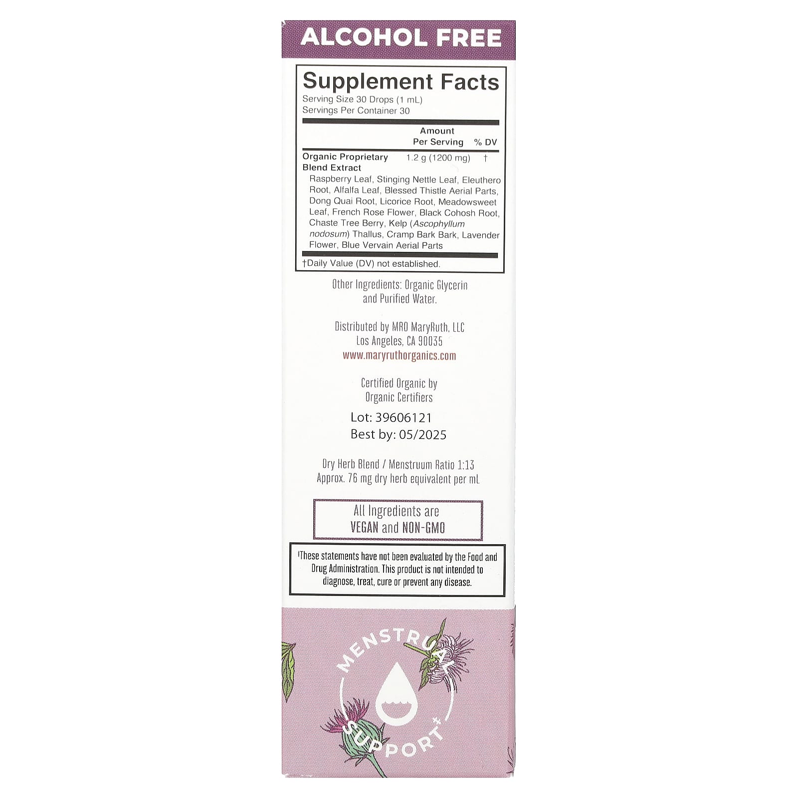 MaryRuth's, Organic Women's Wellness & Menstrual Support Liquid Extract, Alcohol Free , 1 fl oz (30 ml) - B08NFN74B6