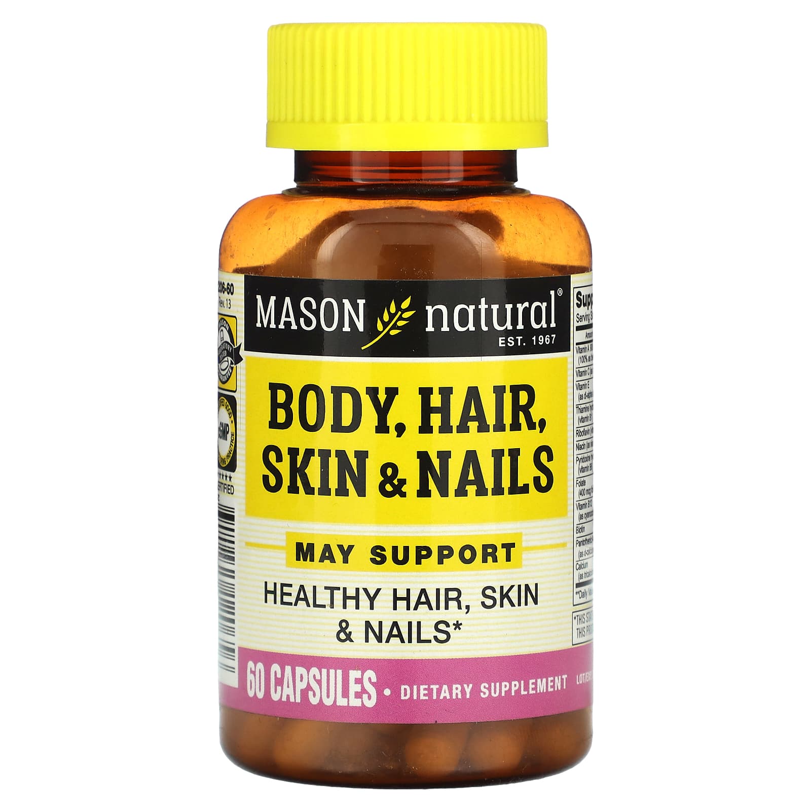 Mason Natural, Body, Hair, Skin & Nails, 60 Capsules - B0D186CLRL