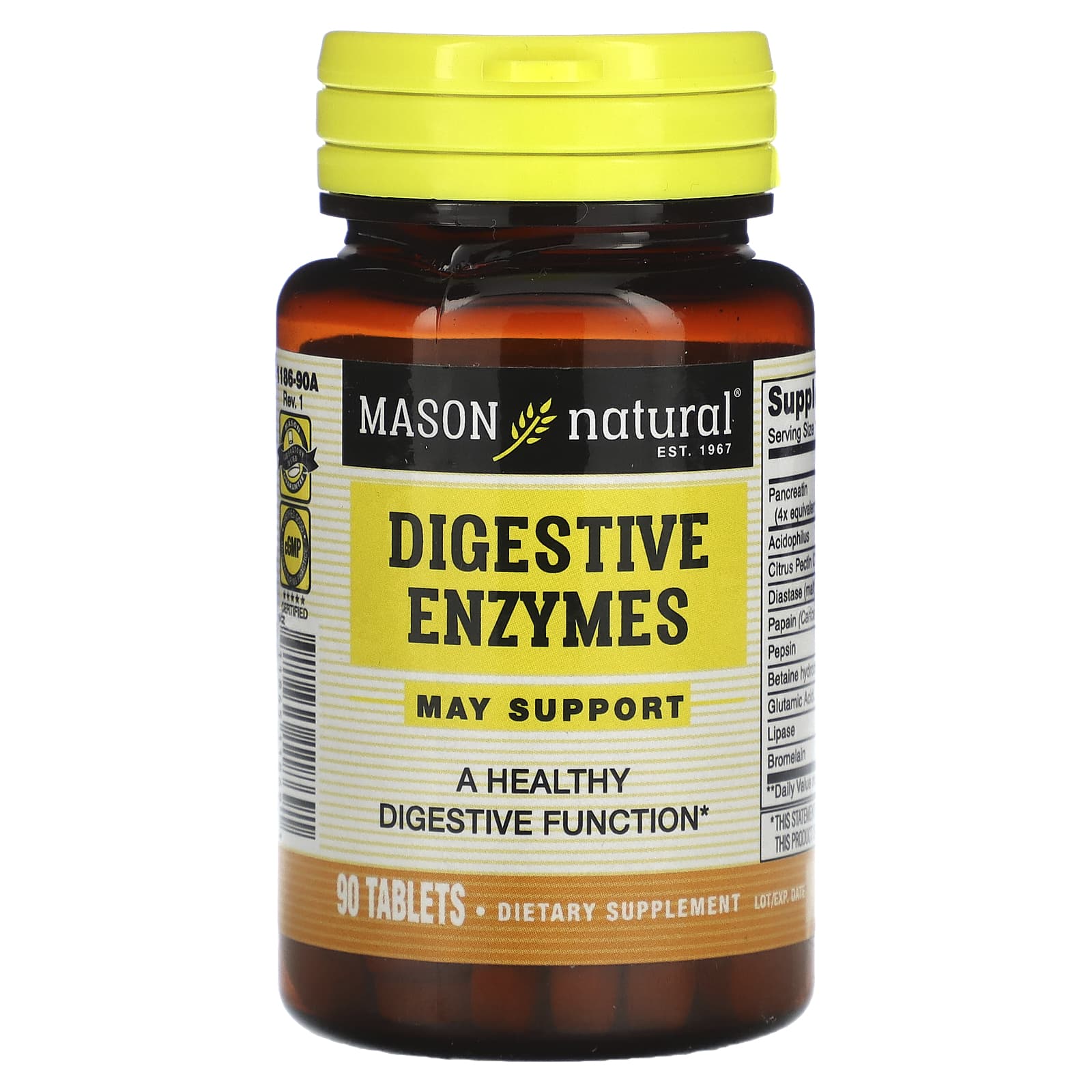 Mason Natural, Digestive Enzymes, 90 Tablets - B0C23JVW6Q
