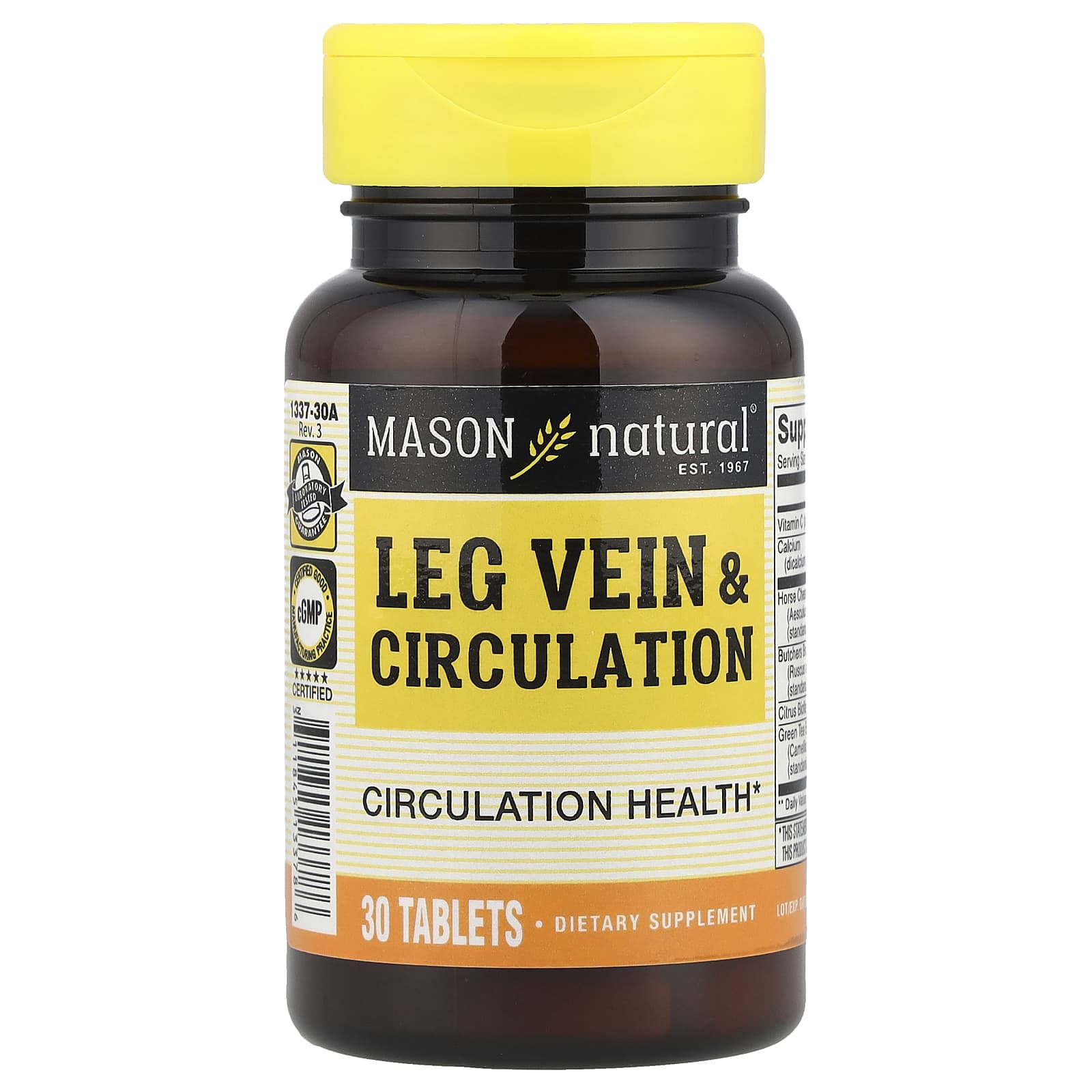 Mason Natural, Leg Vein & Circulation, 30 Tablets - B008FCKPSM