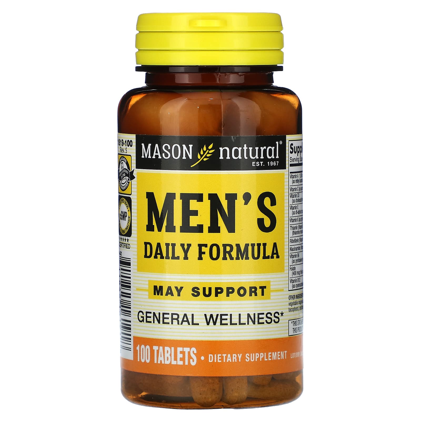 Mason Natural, Men's Daily Formula, 100 Tablets - B0075H254A