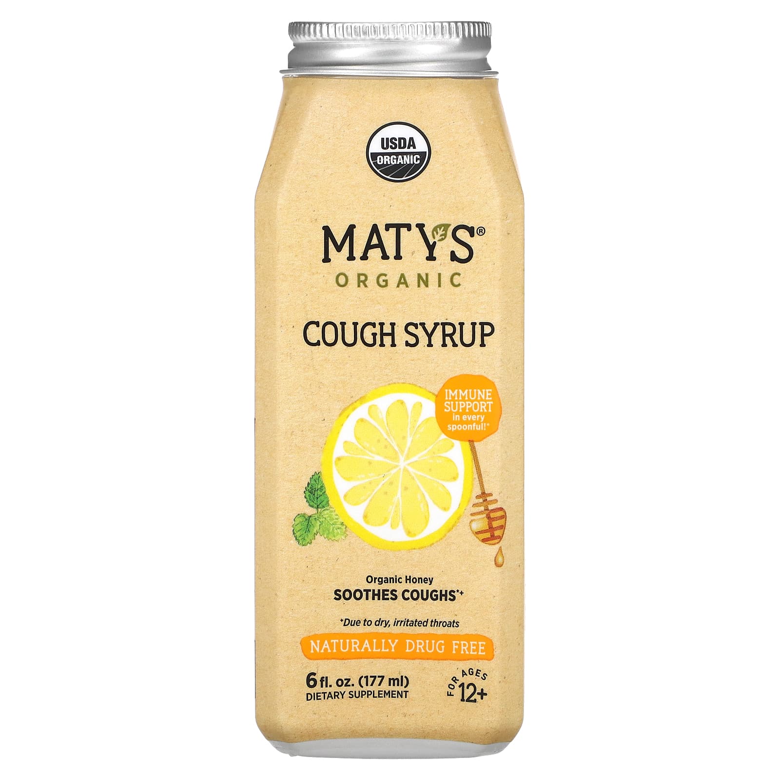 Maty's, Organic Cough Syrup, Ages 12+, 6 fl oz (177 ml) - B0749QMLJB