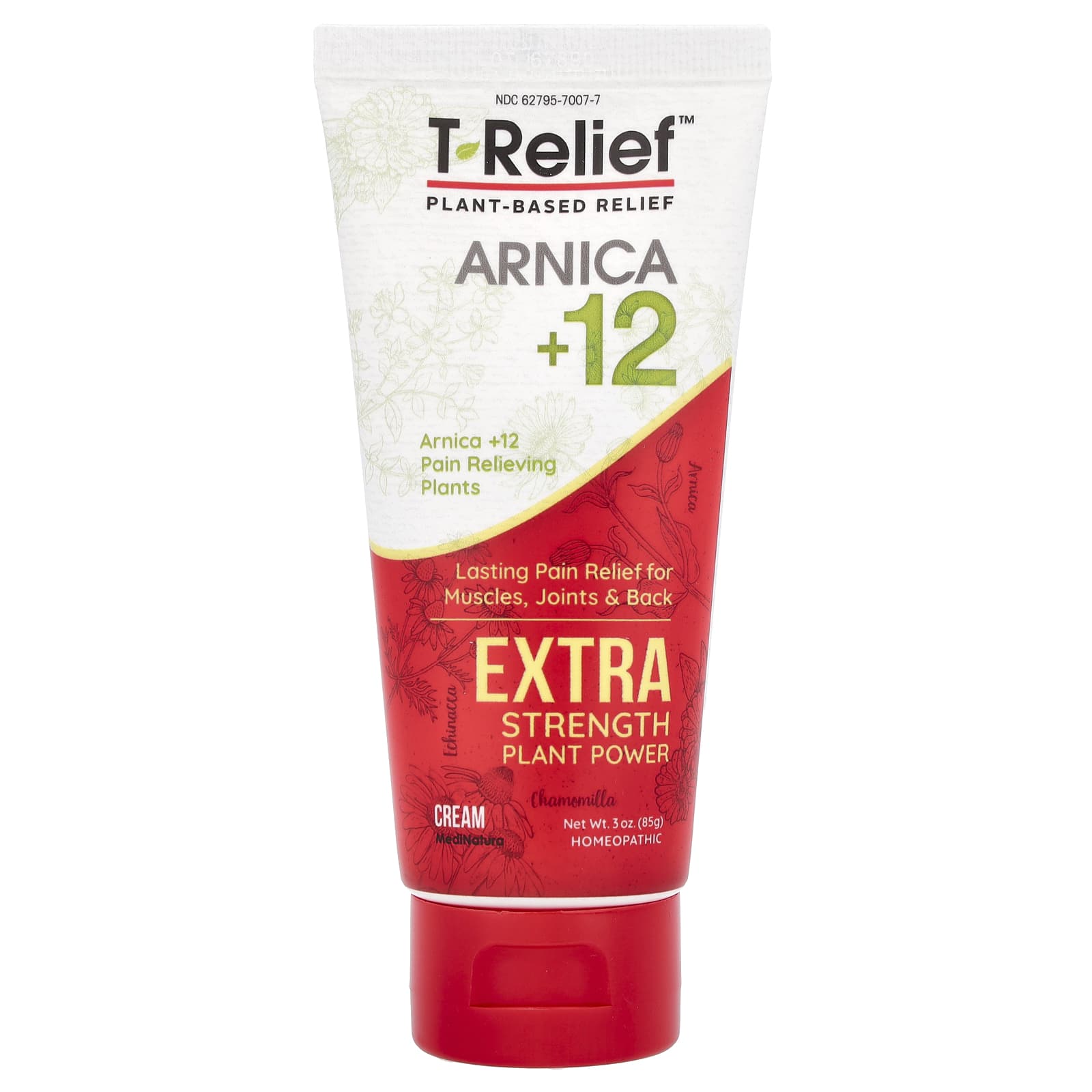 MediNatura, T-Relief™, Arnica +12 Cream, Extra Strength, Chamomilla, 3 oz (85 g) - B07BBSM6J6