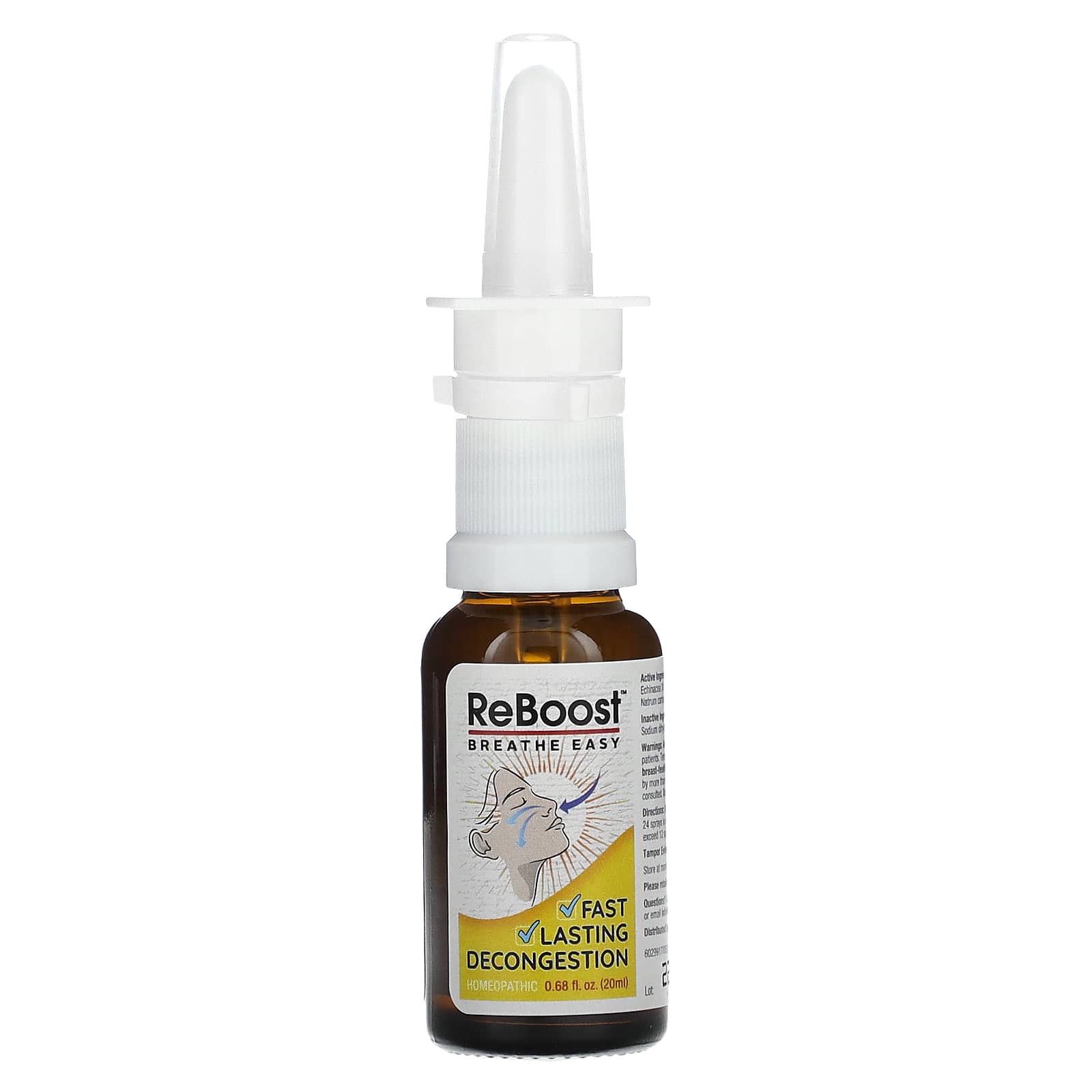 MediNatura, T-Relief, ReBoost, Breathe Easy, Decongestion Spray, 0.68 fl oz (20 ml) - B0006PKA4K
