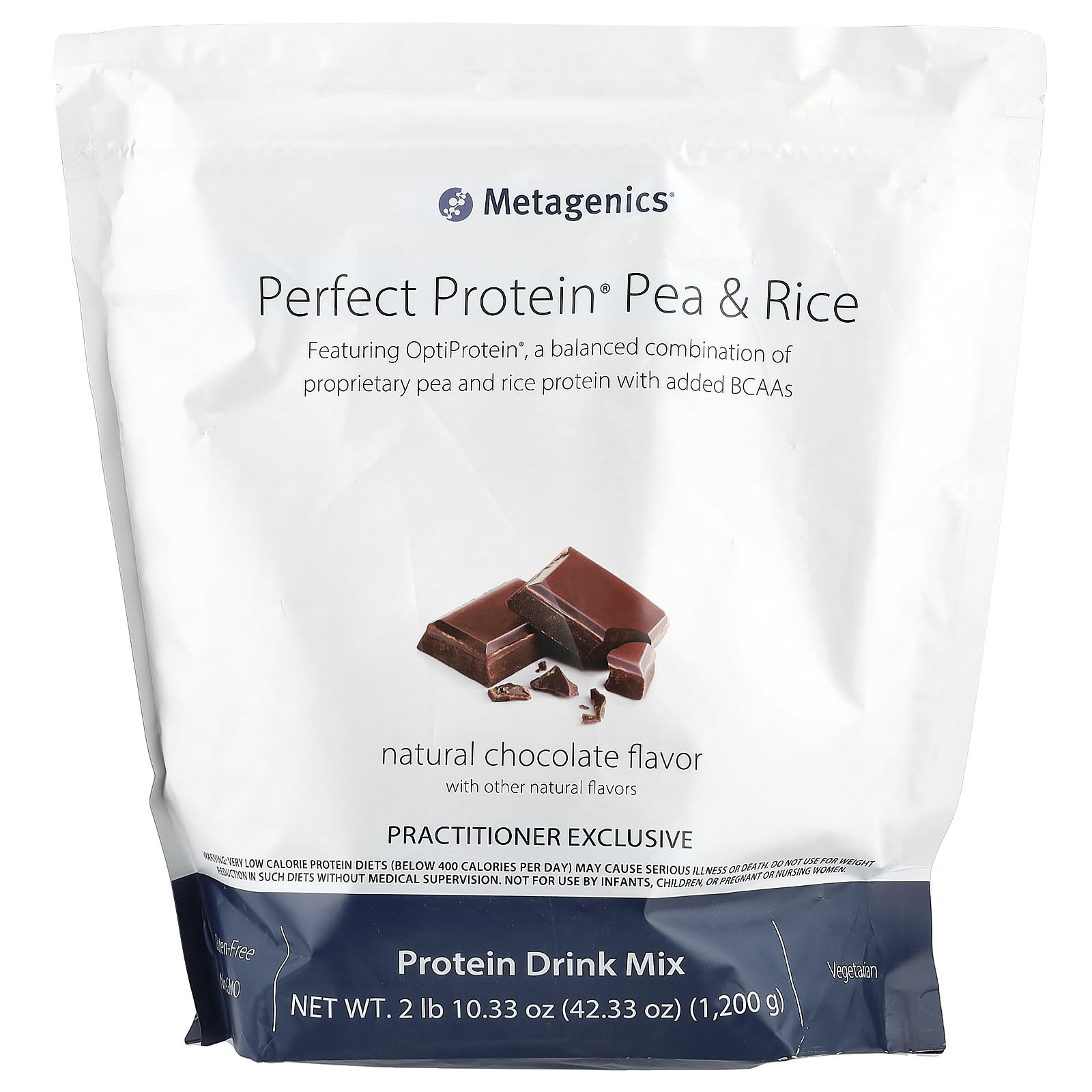 Metagenics, Perfect Protein® Pea & Rice, Natural Chocolate, 2 lb 10.33 oz (1,200 g) - B089B7TJ1Z