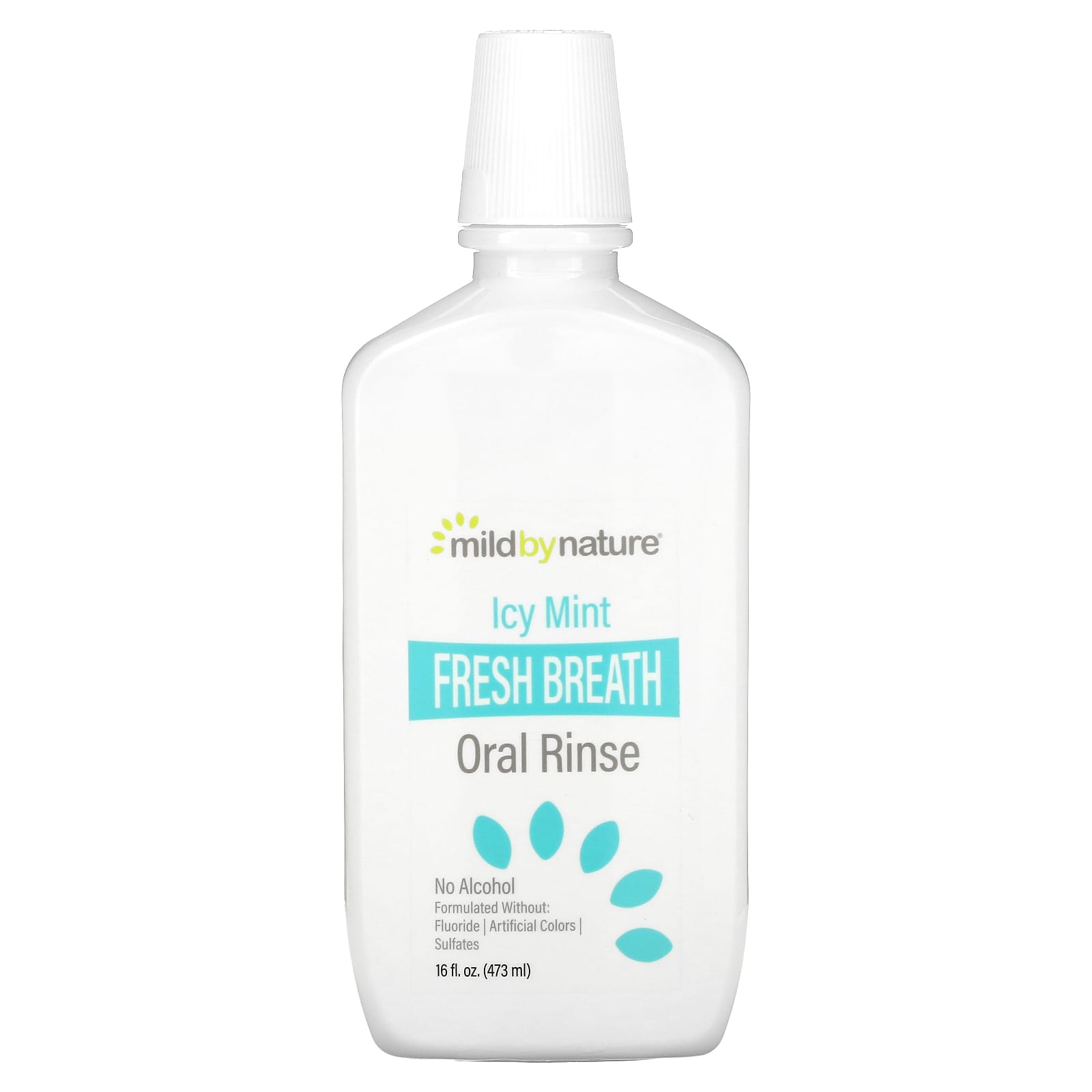 Mild By Nature, Fresh Breath Oral Rinse, No Alcohol, Icy Mint, 16 fl oz (473 ml) - B08LN9DSMZ