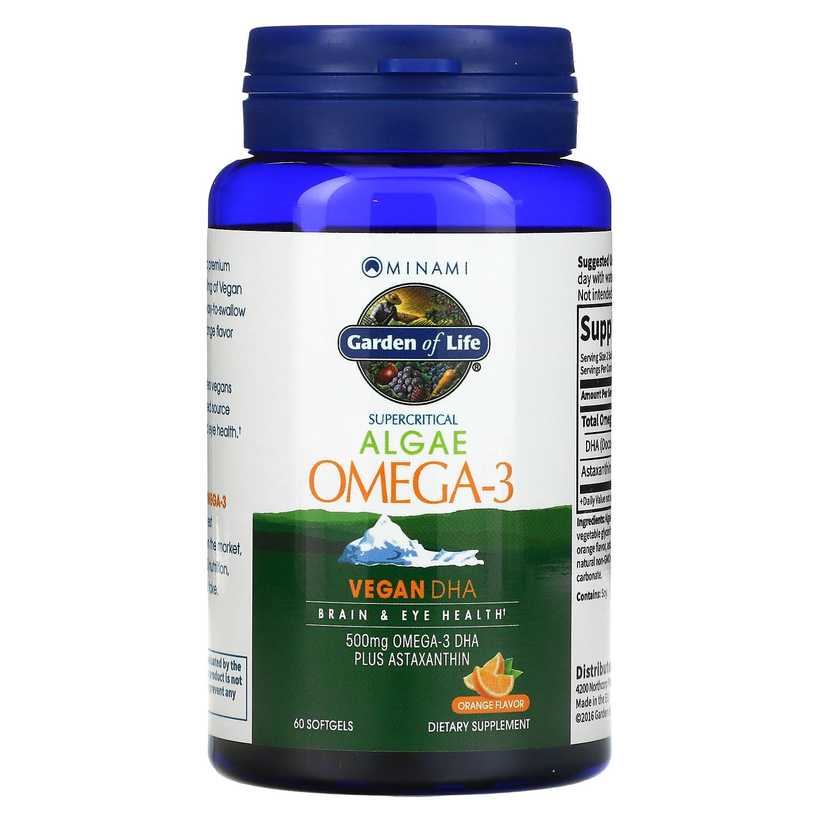 Minami Nutrition, Algae Omega-3, Orange , 60 Softgels - B003B6Y0CE