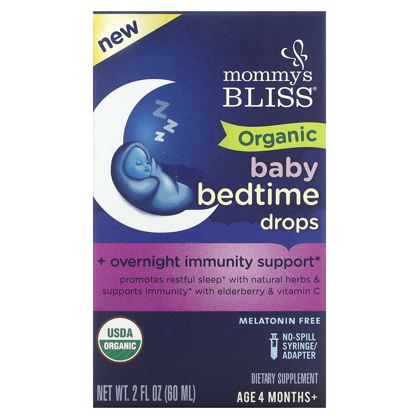 Mommy's Bliss, Organic Baby Bedtime Drops, Age 4 Months+, 2 fl oz (60 ml) - B09NRYSTP2