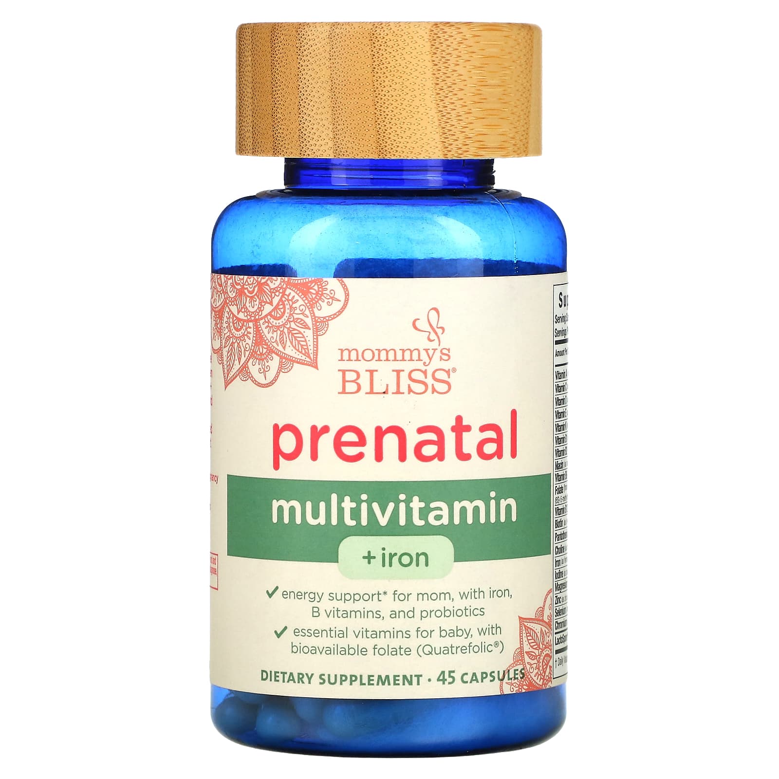 Mommy's Bliss, Prenatal Multivitamin + Iron, 45 Capsules - B082XHRX78