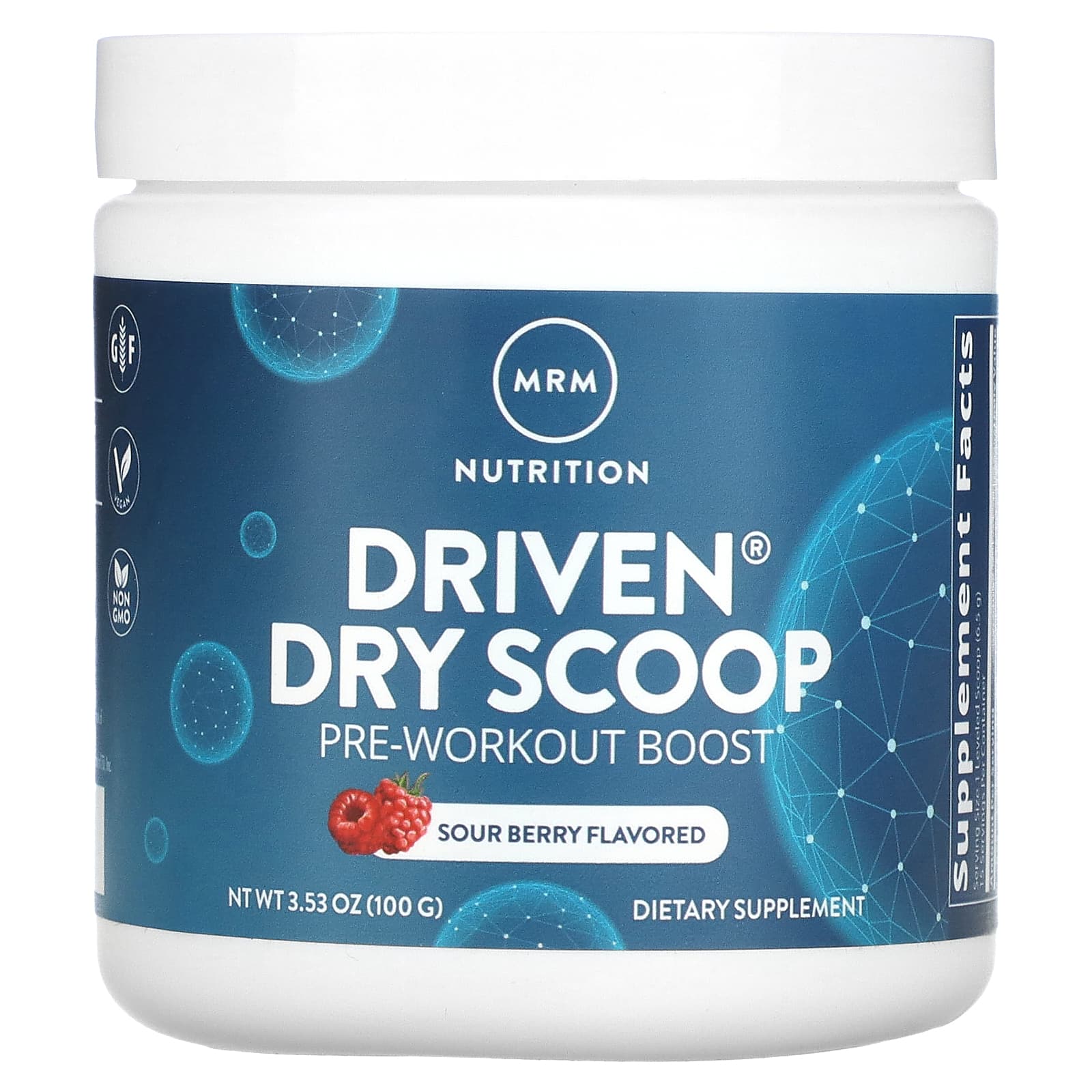 MRM Nutrition, Driven Dry Scoop, Pre-Workout Boost, Sour Berry, 3.53 oz (100 g) - B0BW176NB6