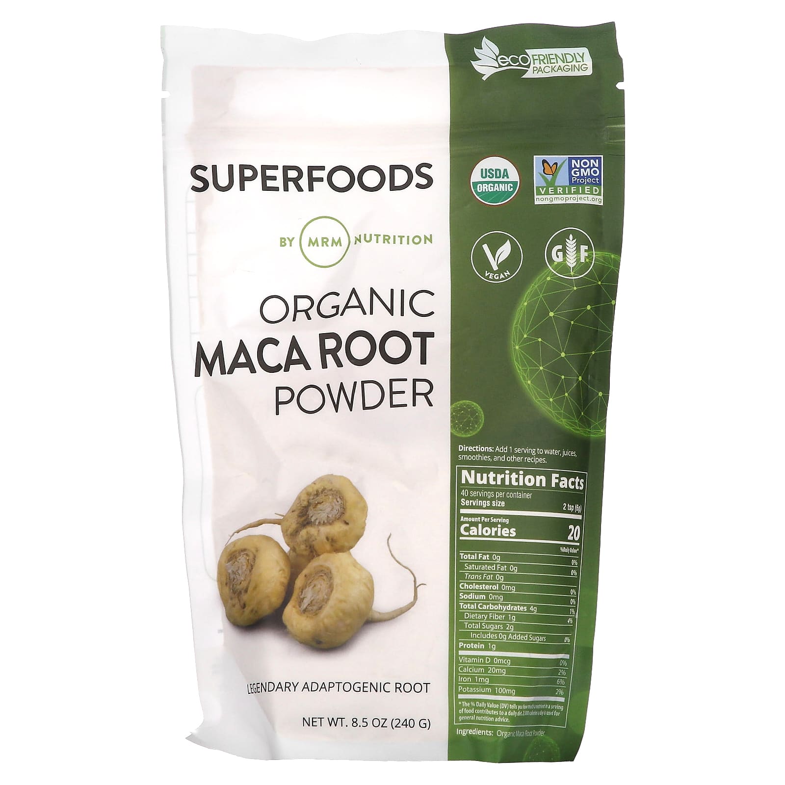 MRM Nutrition, Organic Maca Root Powder, 8.5 oz (240 g) - B01DA54LX8