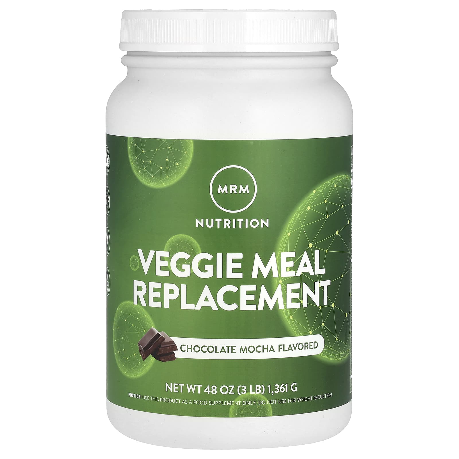 MRM Nutrition, Veggie Meal Replacement, Chocolate Mocha, 3 lb (1,361 g) - B00O8NRONG