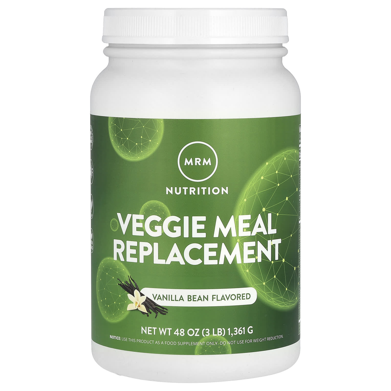 MRM Nutrition, Veggie Meal Replacement, Vanilla Bean, 3 lbs (1,361 g) - B00O8NRMCO