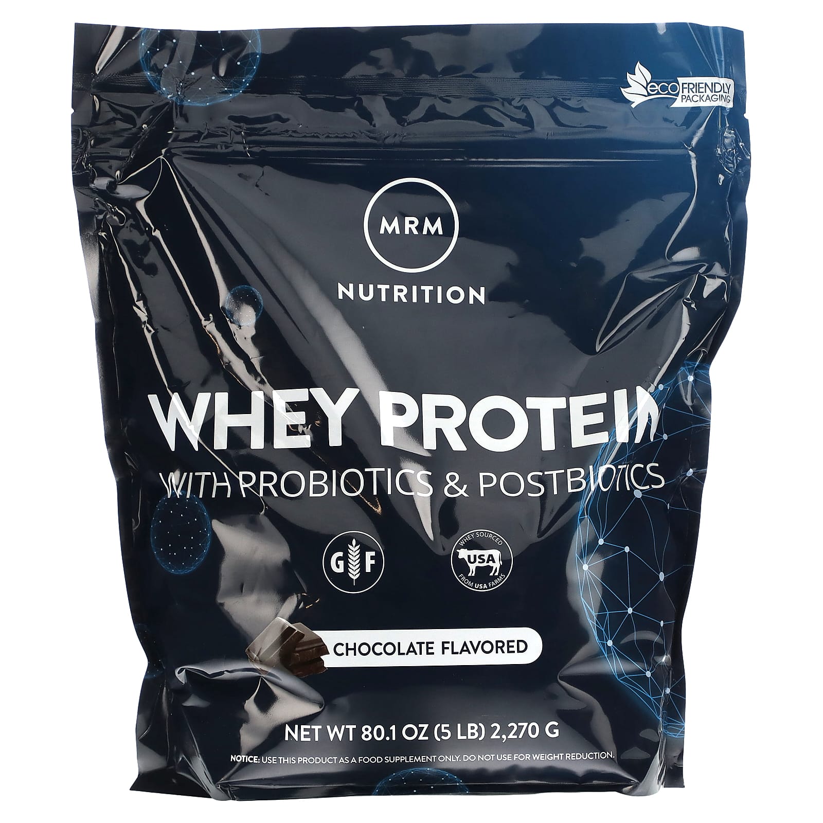 MRM Nutrition, Whey Protein with Probiotics & Postbiotics, Chocolate, 5 lb (2,270 g) - B002HRETYC