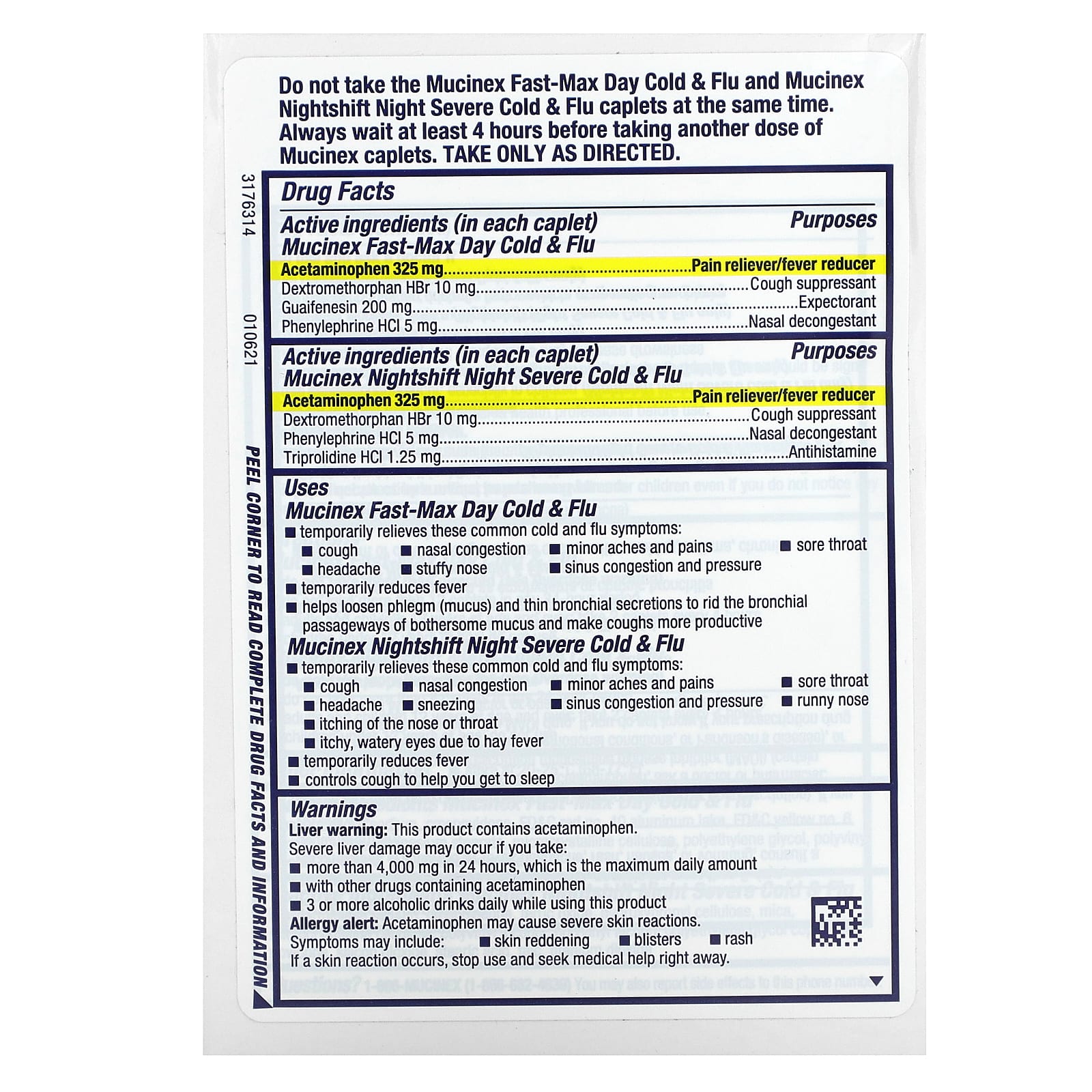 Mucinex, Fast-Max Day Cold & Flu and Nightshift Night Severe Cold & Flu, Maximum Strength, For Ages 12+, 2 Bottles, 40 Caplets - B094X5PSM2