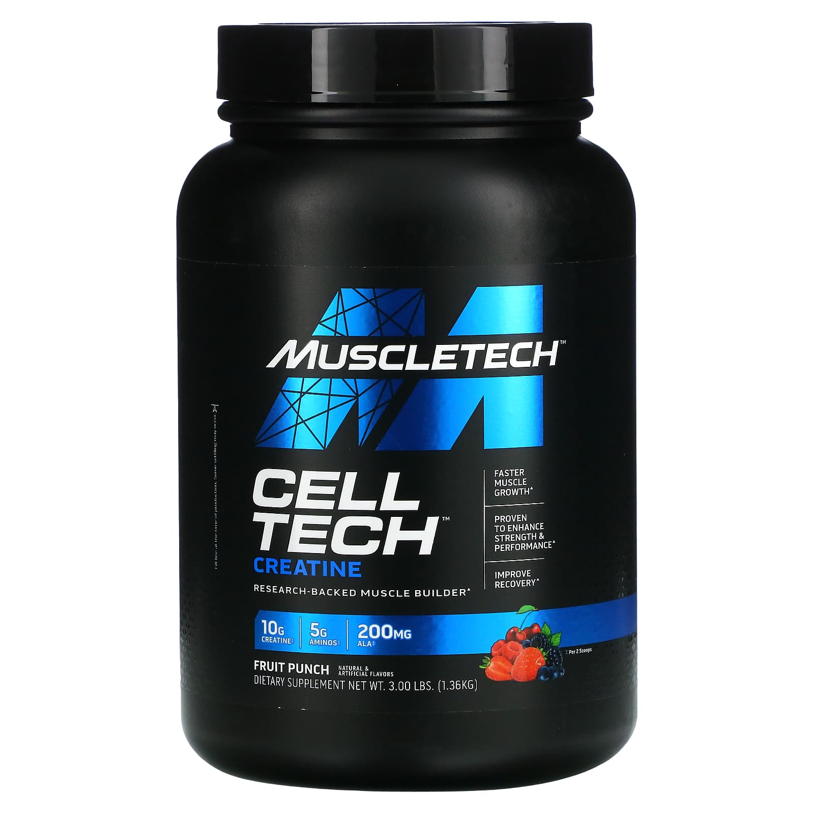 MuscleTech, Cell-Tech™ Creatine, Fruit Punch, 3 lbs (1.36 kg) - B008LQT7UY