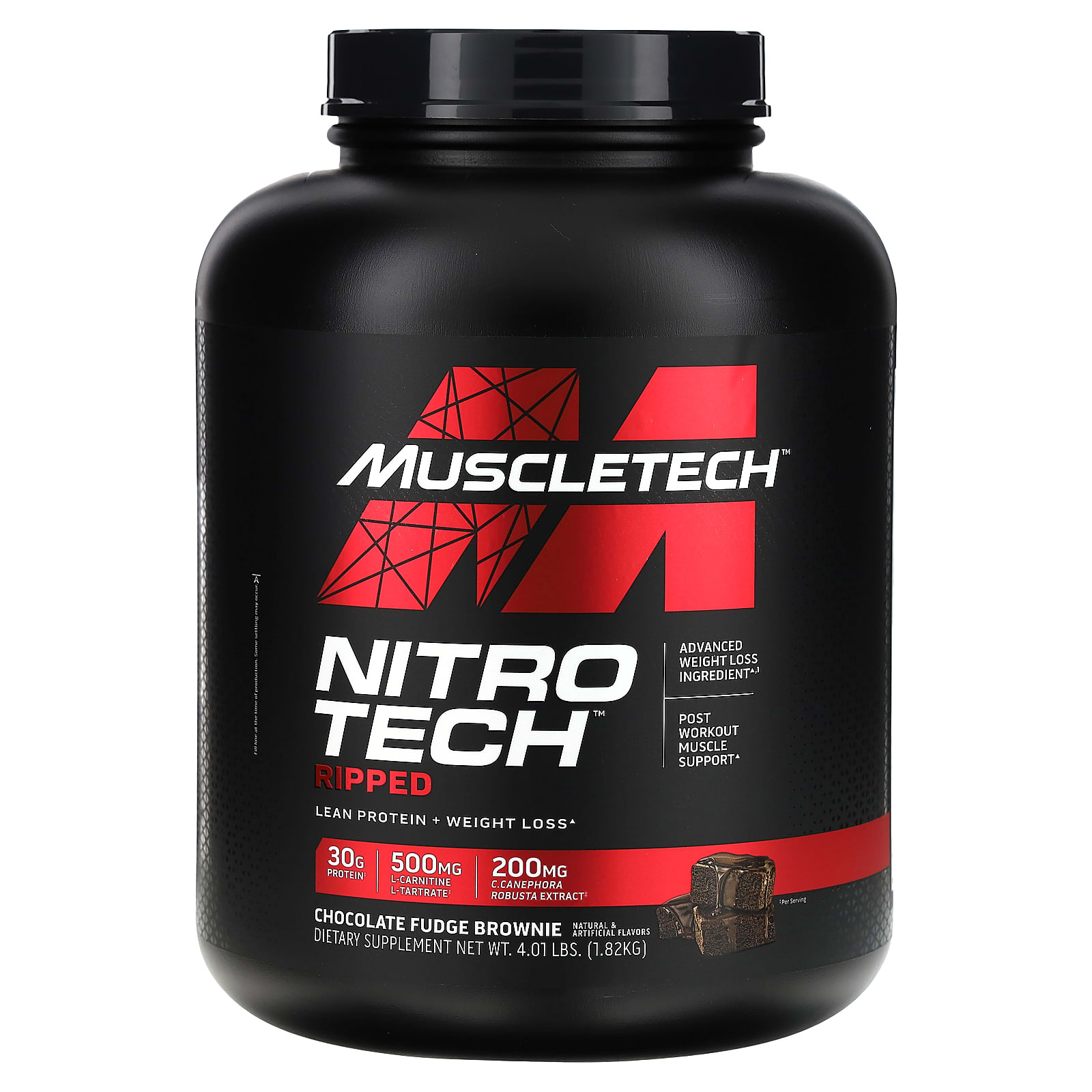 MuscleTech, Nitro-Tech® Ripped, Lean Protein + Weight Loss, Chocolate Fudge Brownie, 4.01 lbs (1.82 kg) - B00M95S9YI