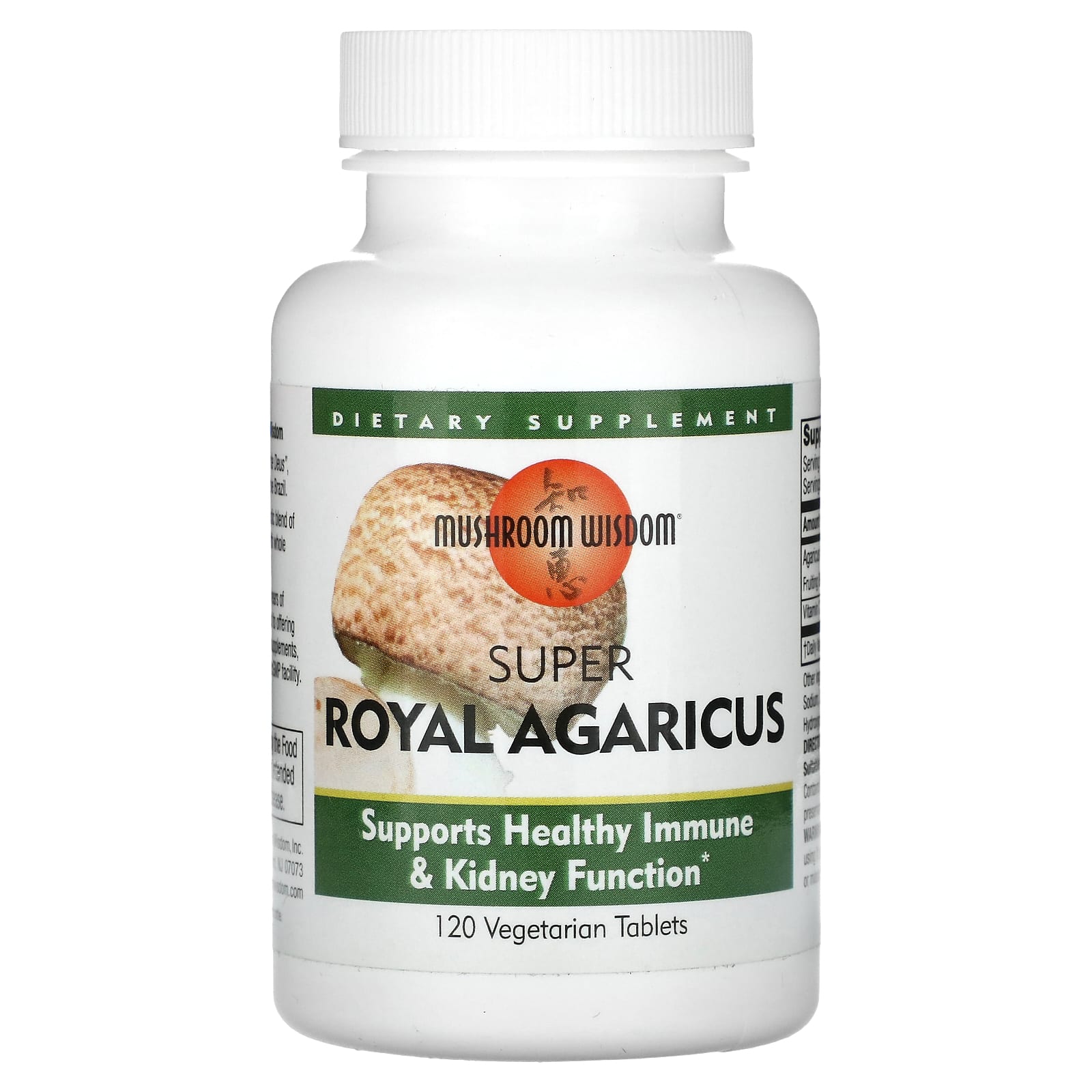 Mushroom Wisdom, Super Royal Agaricus, 120 Vegetarian Tablets - B0001554IC