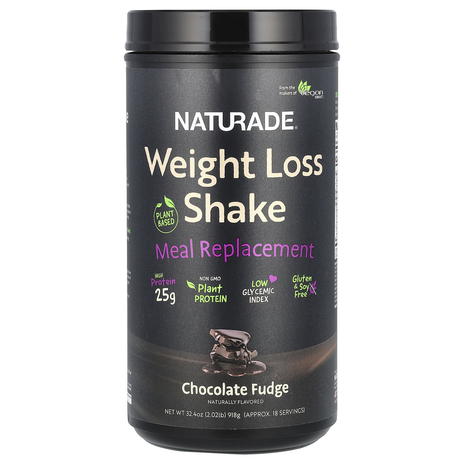 Naturade, Weight Loss Shake, Plant Based Meal Replacement, Chocolate Fudge, 2.02 lb (918 g) - B0CM9889TM