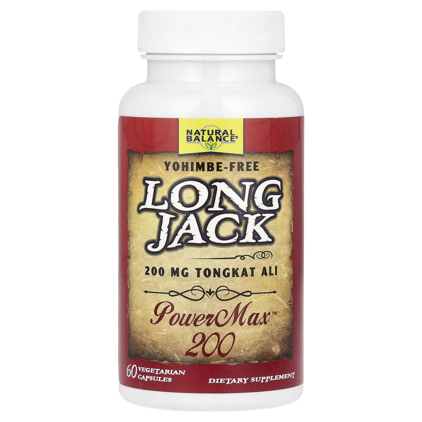 Natural Balance, Long Jack, PowerMax™, 200 mg, 60 Vegetarian Capsules - 