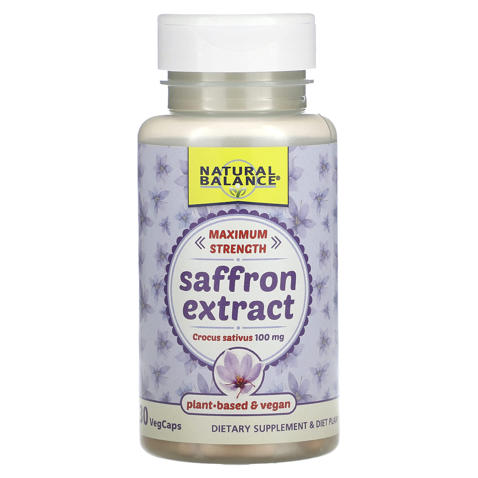 Natural Balance, Saffron Extract, Maximum Strength, 100 mg, 30 VegCaps