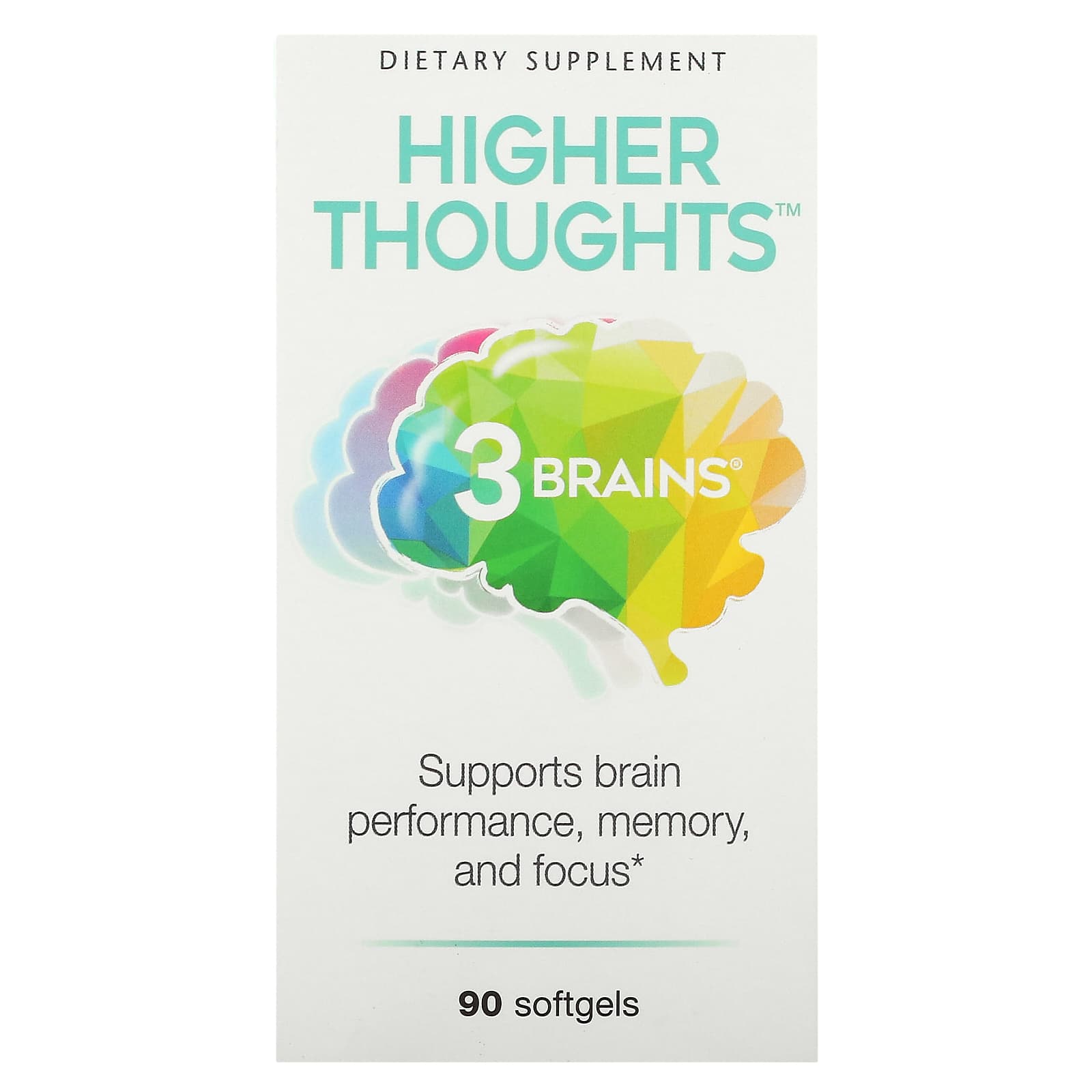 Natural Factors, 3 Brains, Higher Thoughts, 90 Softgels - B06XT4TJ5W